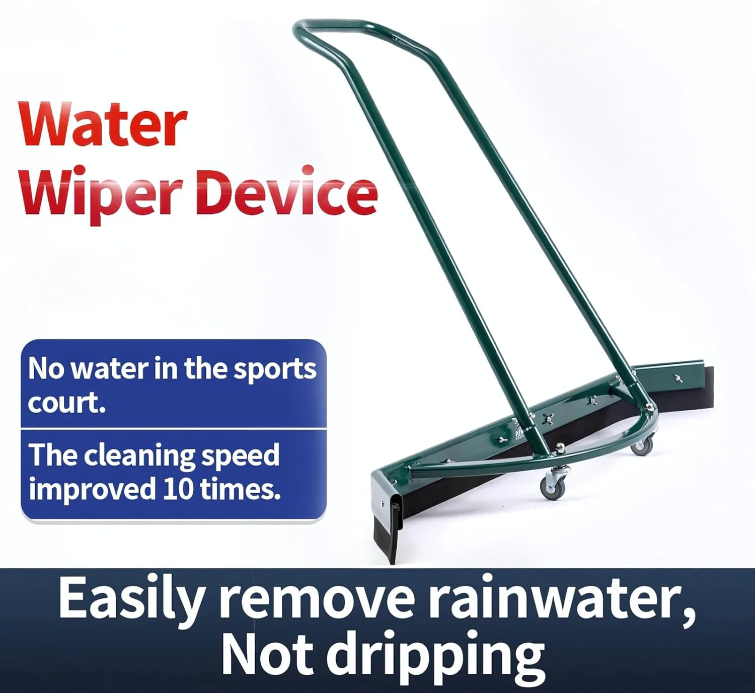 SPP Court Floor Wiper with Wheels &ndash; Heavy-Duty Water Removal Squeegee for All Floor Types &ndash; Wide Push Broom Squeegee for Indoor & Outdoor Sports Courts, Tile, Wood, Concrete & Gym Floors image number 4