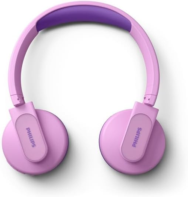 Philips TAK4206PK/00 over Ear Bluetooth Children'S Headphones Wireless Coloured LED Lights Philips App with Child Lock and 85 Db Volume Limiter with Soft Ear Pads (Pink)