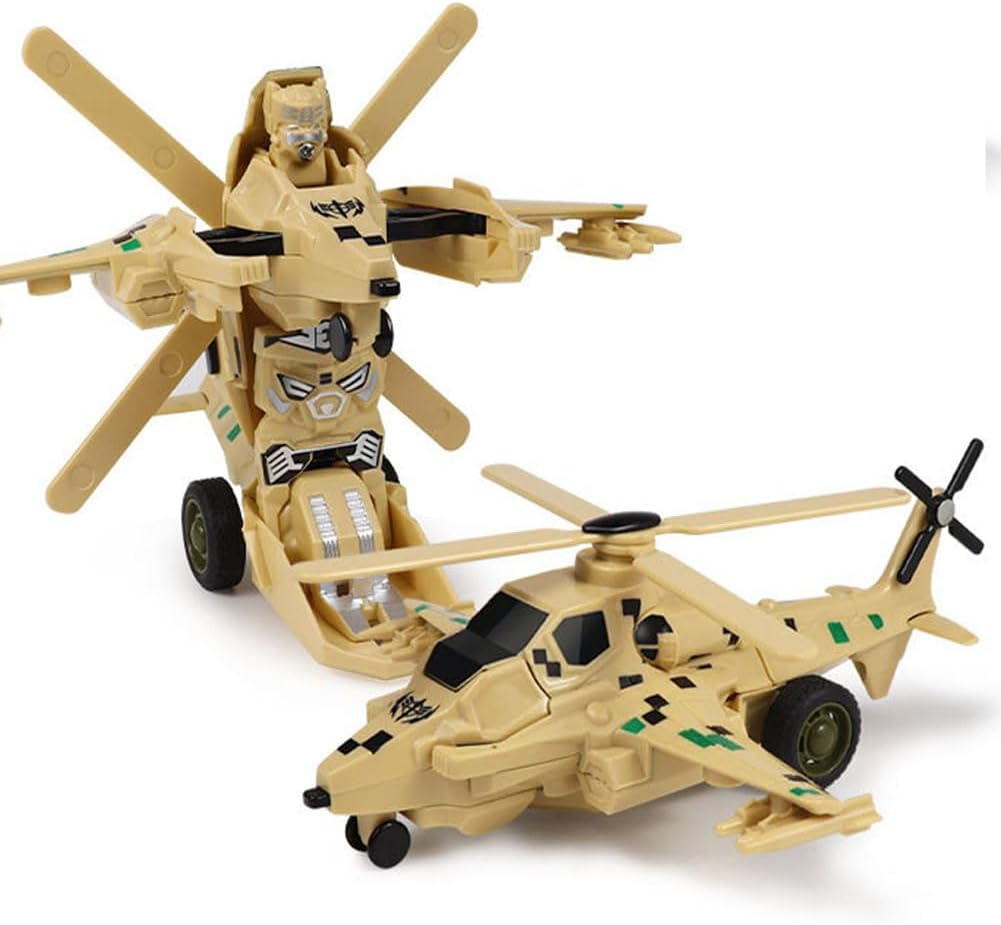 YOBOKO Transforming Airplane Toy Aircraft Robot Toy Kids Simple Airplane Model Toys Boys Funny Play Vehicles Gifts for Toddler Kids 3-8 Years (Green)