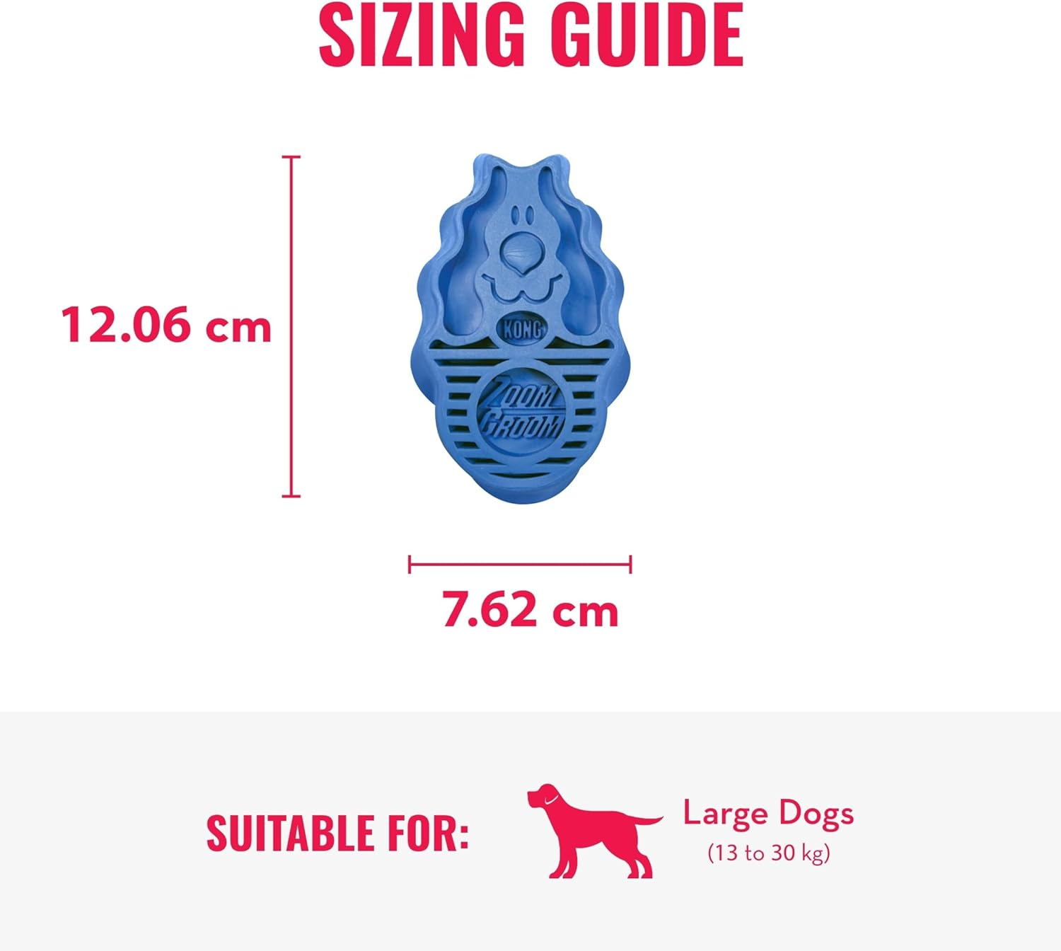 KONG - Zoomgroom - Dog Brush for Grooming and Shampooing - for Large Dogs (Blue) image number 6