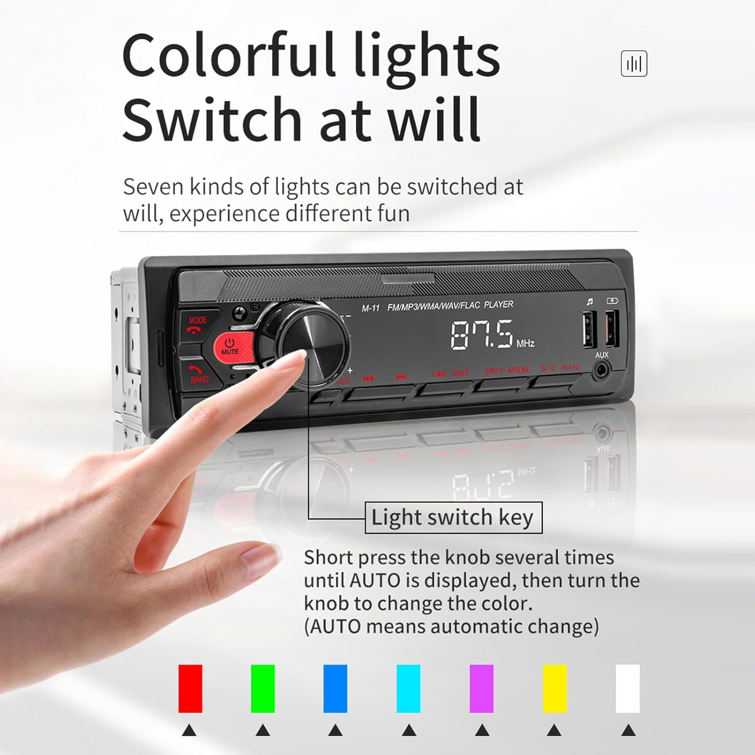 Radio Car Stereo &ndash; Bluetoth Car Audio, Digital Car Receiver | anti Interference Single DIN Head Unit, Hands-Fre Voice Support, Car Music System with USB Playback and Auxx Option image number 5