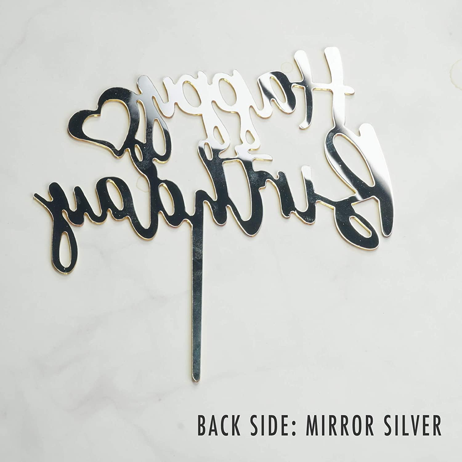 6-Pack Rose Gold Birthday Cake Topper Set, Double-Sided Glitter, Acrylic Happy Birthday Sign Cake Toppers/Cupcake Toppers, Birthday Party Decorations Supplies for Girls and Mom. image number 2