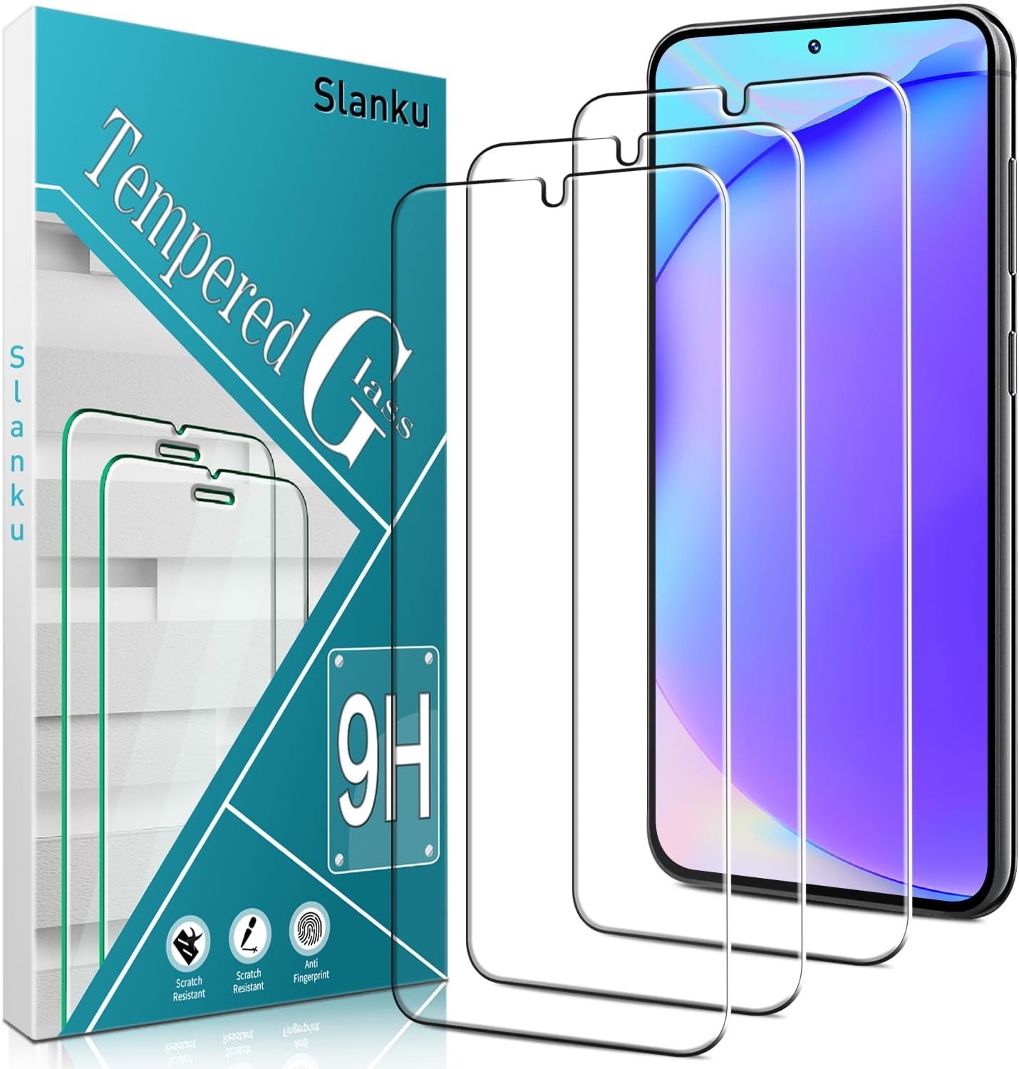 Slanku [3 Pack] Screen Protector for Samsung Galaxy S25 plus 5G Tempered Glass, 9H Hardness, Case Friendly, NO Bubbles, anti Scratch, Easy to Install image number 3