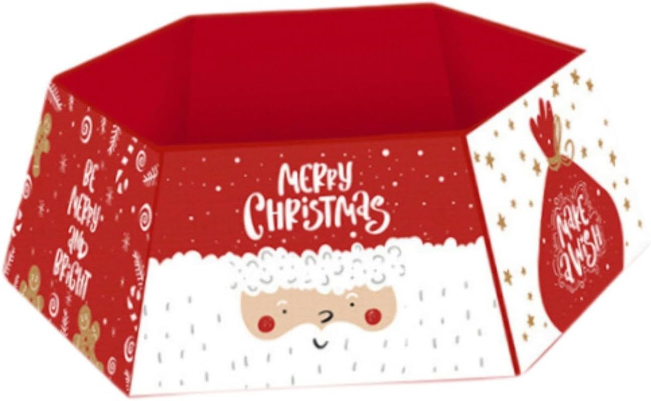 TENOL Christmas Tree Collar Christmas Tree Skirt Hexagon Ornament Decorative Christmas Decoration Christmas Tree Ring for Party, Style D image number 6