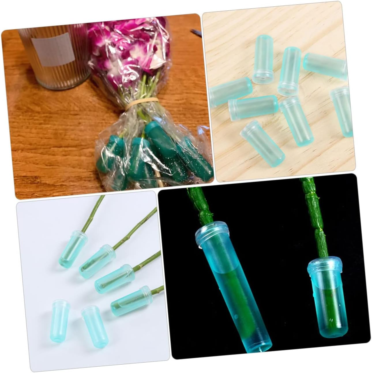 Sosoport Flower Nutrition Tubes 185Pcs Set Small Water Tubes for Floral Fresh-Keeping and Nutrition Supply, 4Cm X 1.5Cm, Suitable for Florist and Home Gardening Use Random Color image number 5