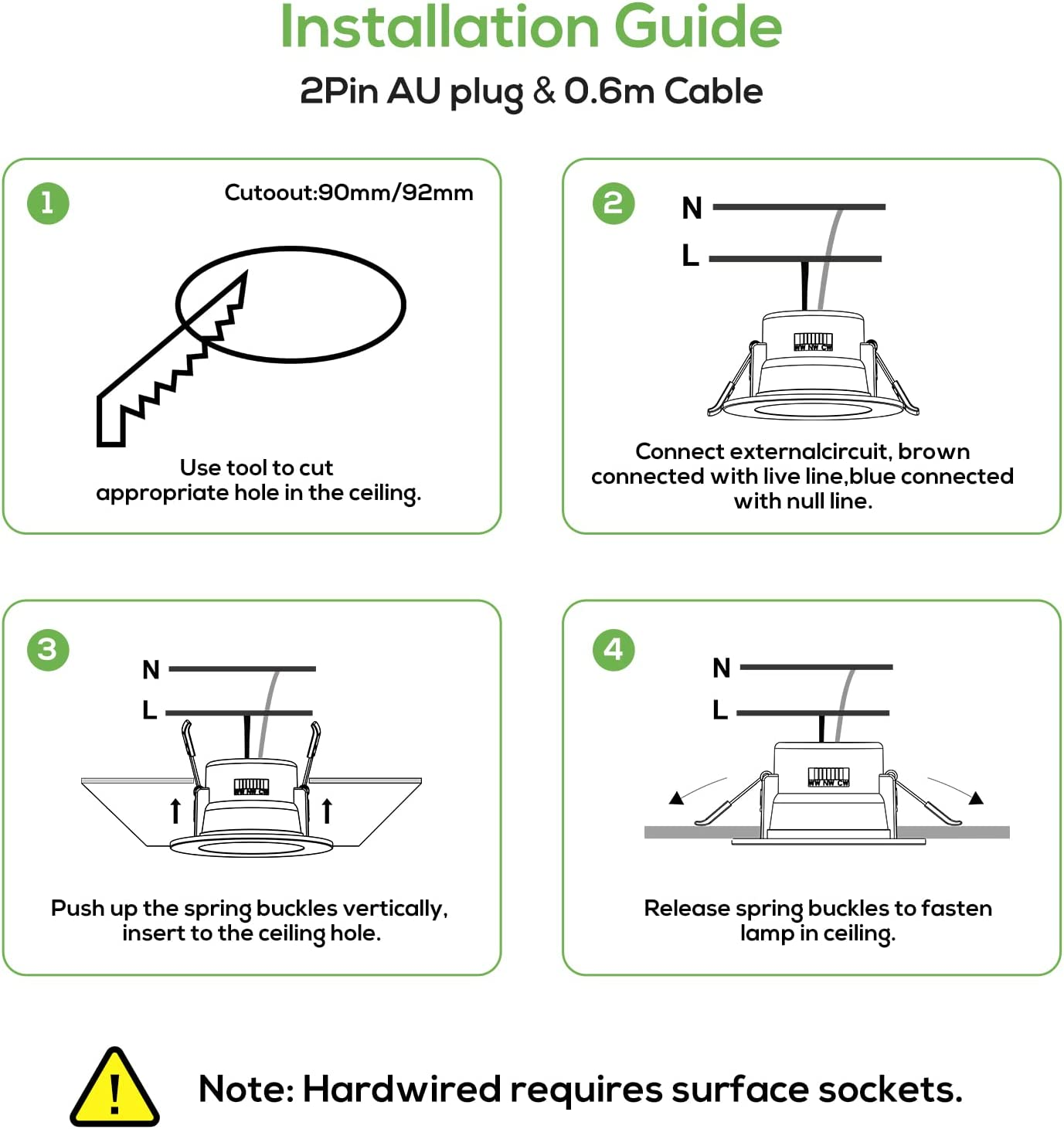 ALUSSO 10Pcs 12W LED Ceiling Light LED Recessed Downlight Kit 92Mm Cutout IP44 Dimmable Recessed Light Flush Mount Lighting 1000Lm 3000K Warm White (Spray White)
