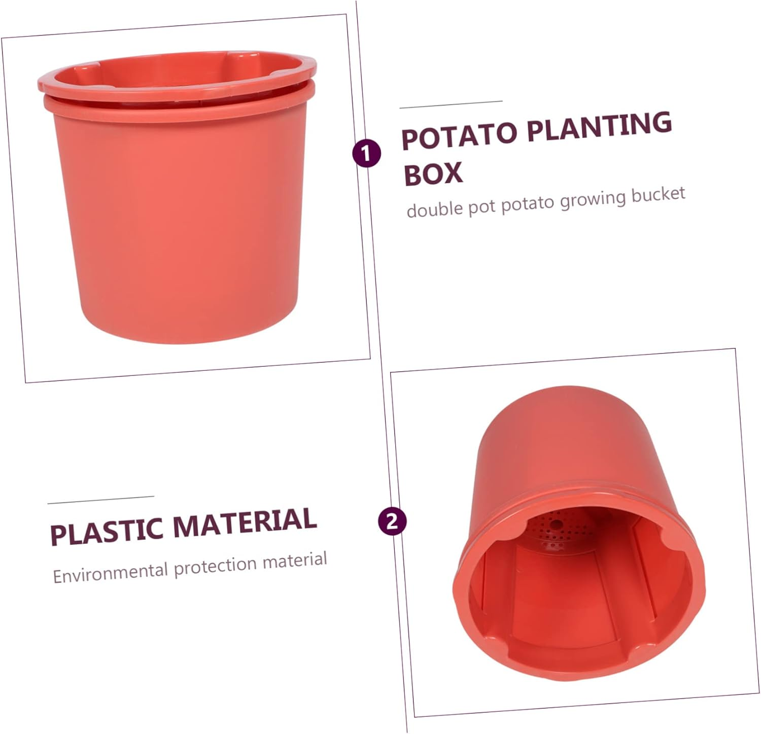 Levemolo Potato Planting Bucket Plastic Two-Tier for Ginger and Home Garden Outdoor Indoor Use image number 4