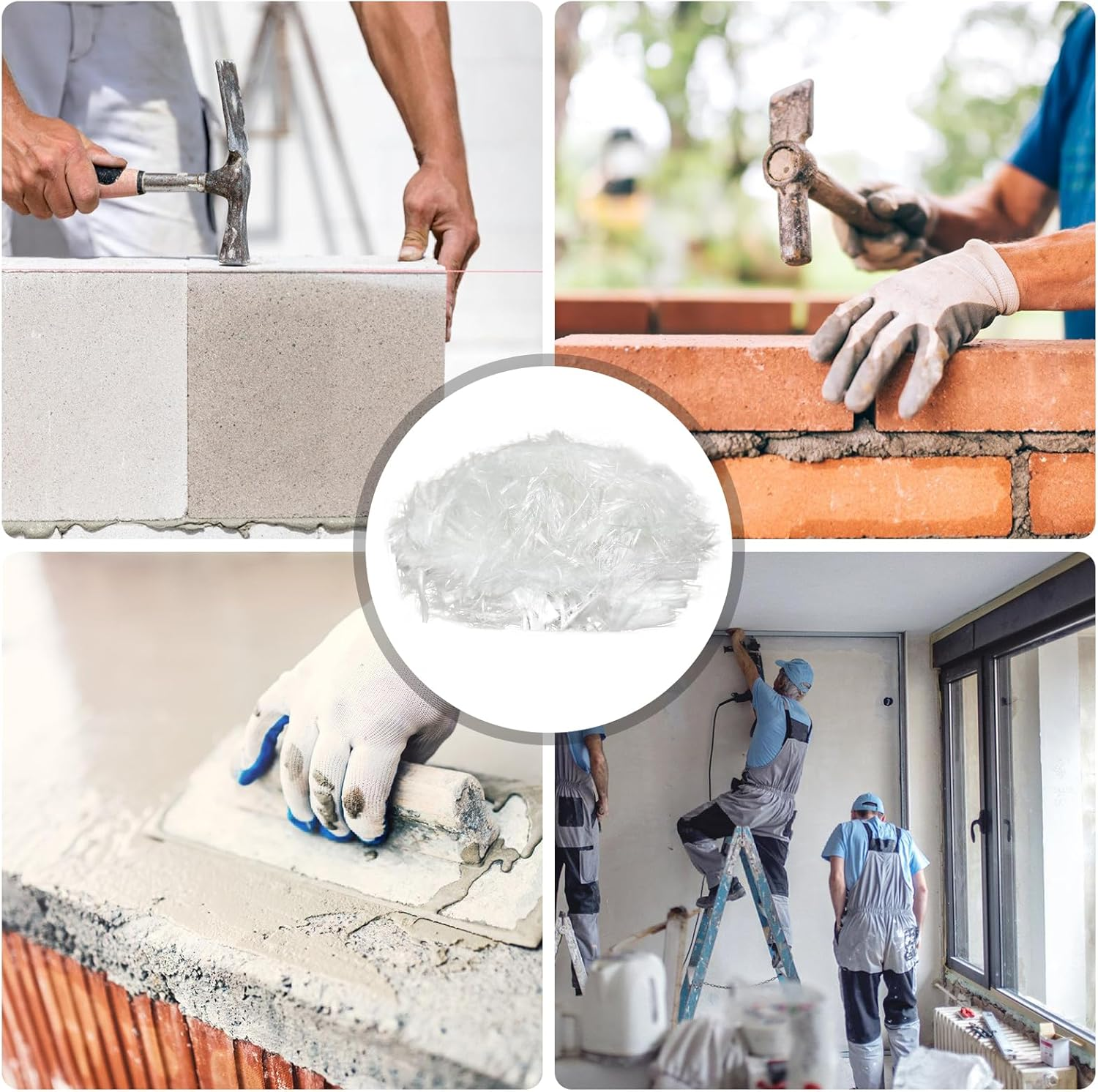 1 Kg Polypropylene Fibre, Poly Fibres for Concrete, Mortar, Plaster, Cement Mortar, Polypropylene Fibres Reinforcement and Resistance, Prevents Cracking, Reduces Shrinkage, Homogeneous Distribution Of image number 2