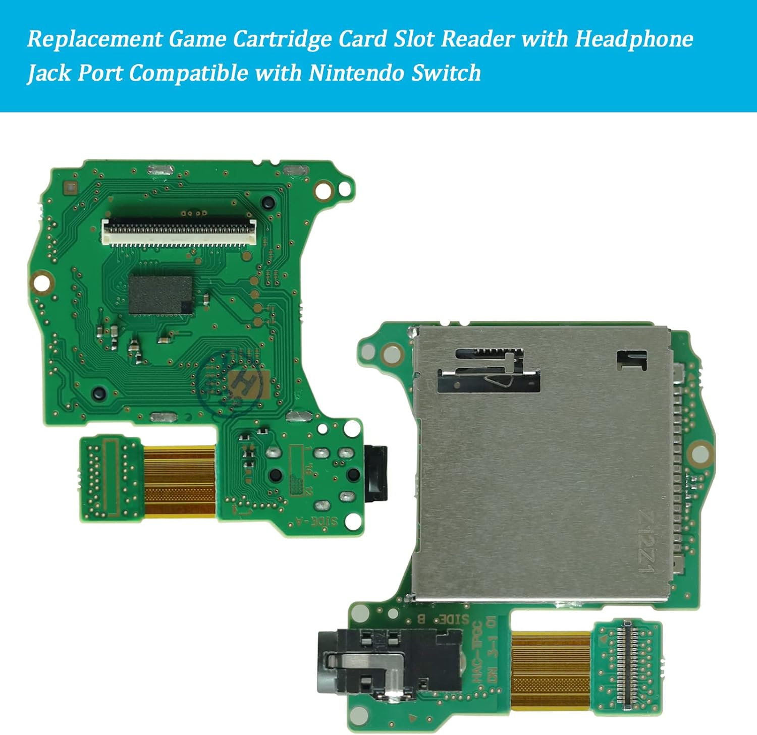 Compatible with Nintendo Switch, Replacement Game Card Cartridge Reader Slot with Headphones Jack Plug Port Repair Part for Switch with Tools image number 2