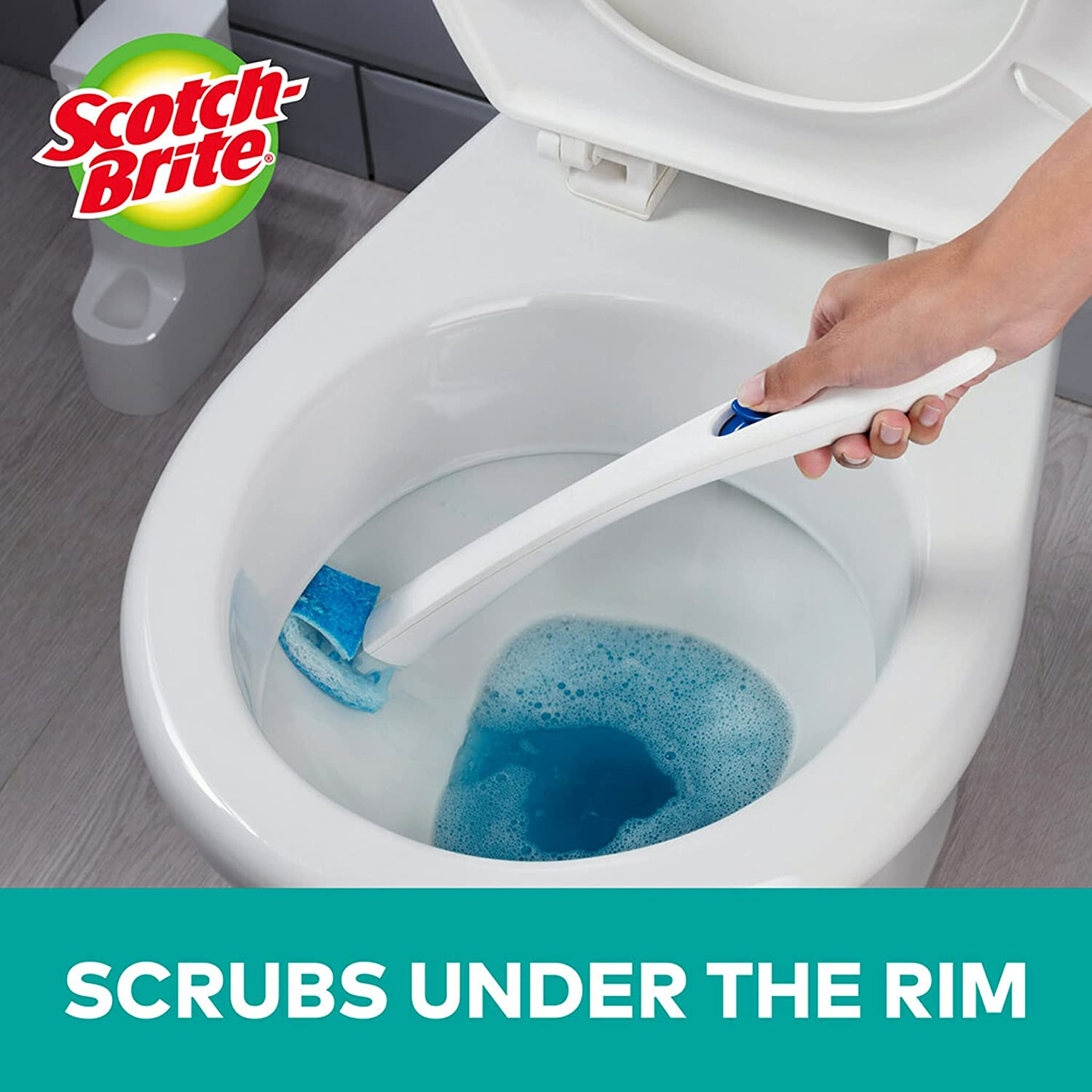 Scotch-Brite Disposable Toilet Scrubber Starter Kit &ndash; Includes 1-Handle with Storage Caddy and 5 Disposable Refills