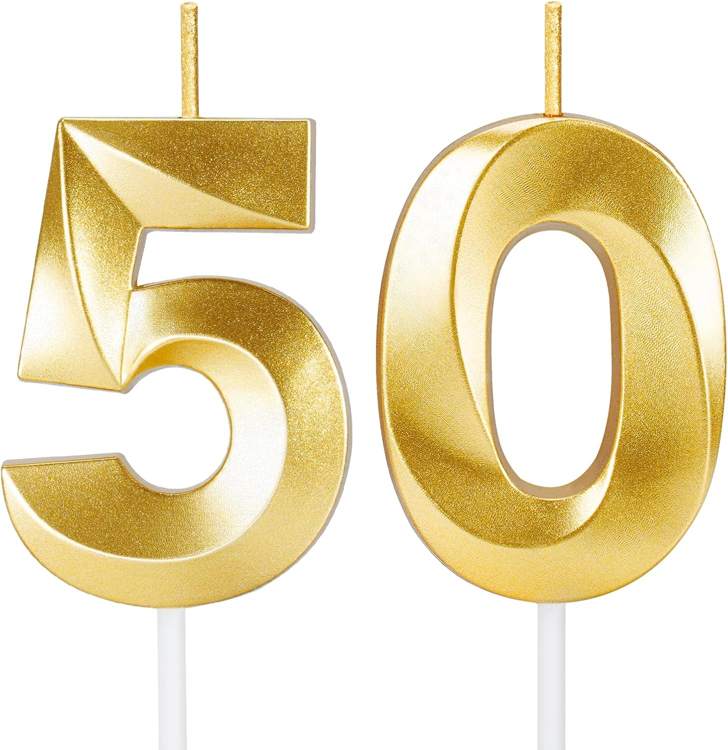 50Th Birthday Candles for Cake,Gold Number Candles for Happy Birthday Cake Toppers,Birthday Decorations for Her Him Party Anniversary Wedding image number 5