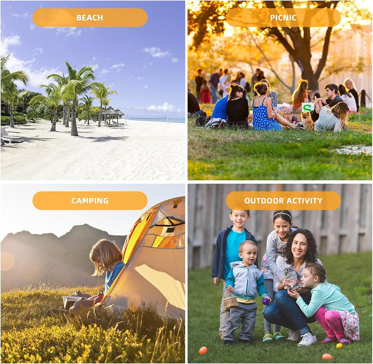 AIMALL Picnic Mat Waterproof Thickened Outdoor Beach Camping Mat, Portable & Damp-Proof with Carry Bag - 79"X79" - Green image number 4