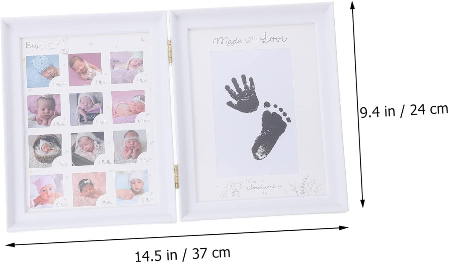 ERINGOGO Growth Photo Frame Desktop Picture Frame Ornament for Newborn Footprint Memories Durable and Safe Keepsake Holder Present for First Birthday - Multi image number 7