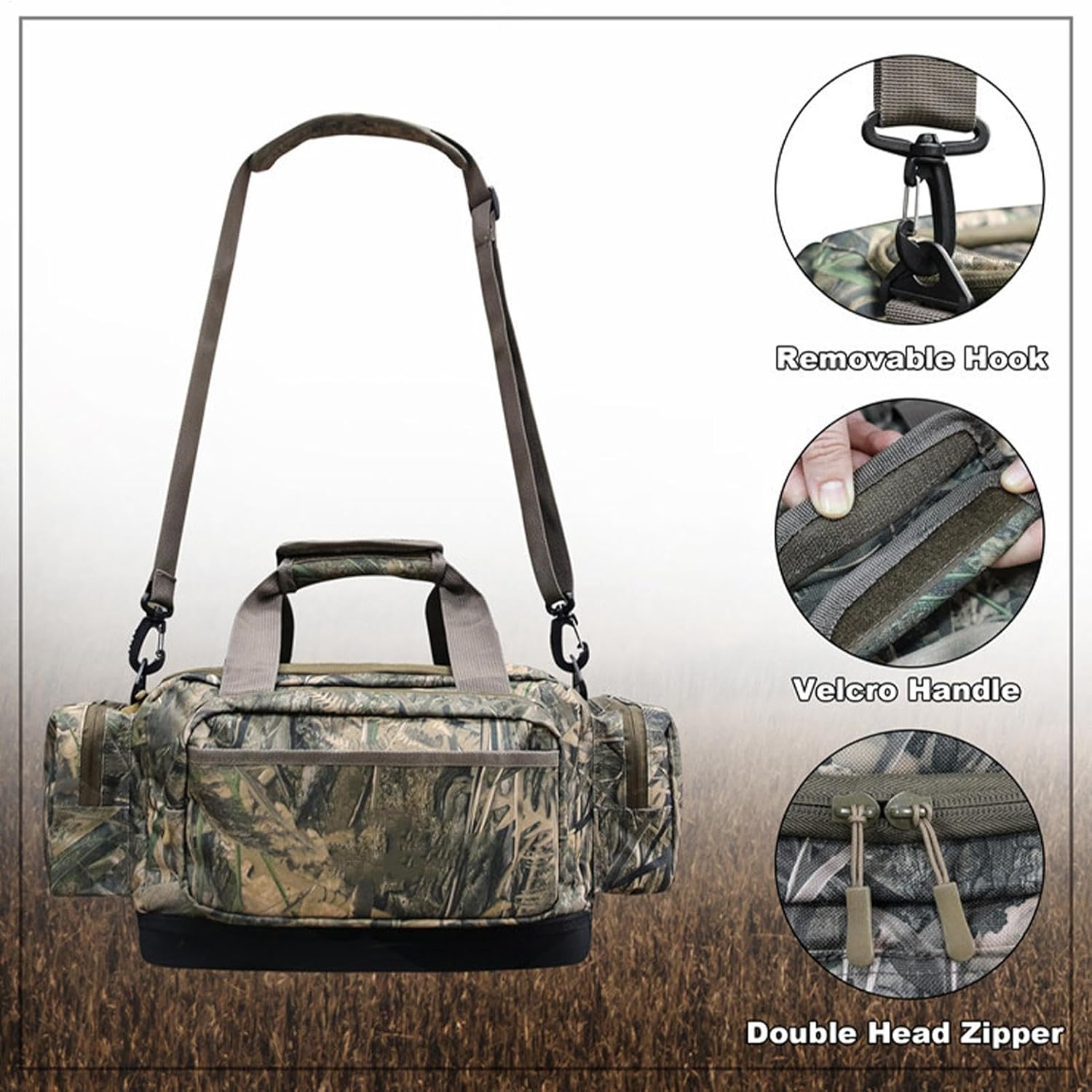 Hunter Bag, Oxford Waterfowl Hunting Clothes Bag, Refuge Gear Bag, Hunting Duffle Gear Bag, Outdoor Duffle Bags for Travel, Adjustable Hunting Bag, Travel Hiking Camping Duffel, Waterproof Hunting image number 4