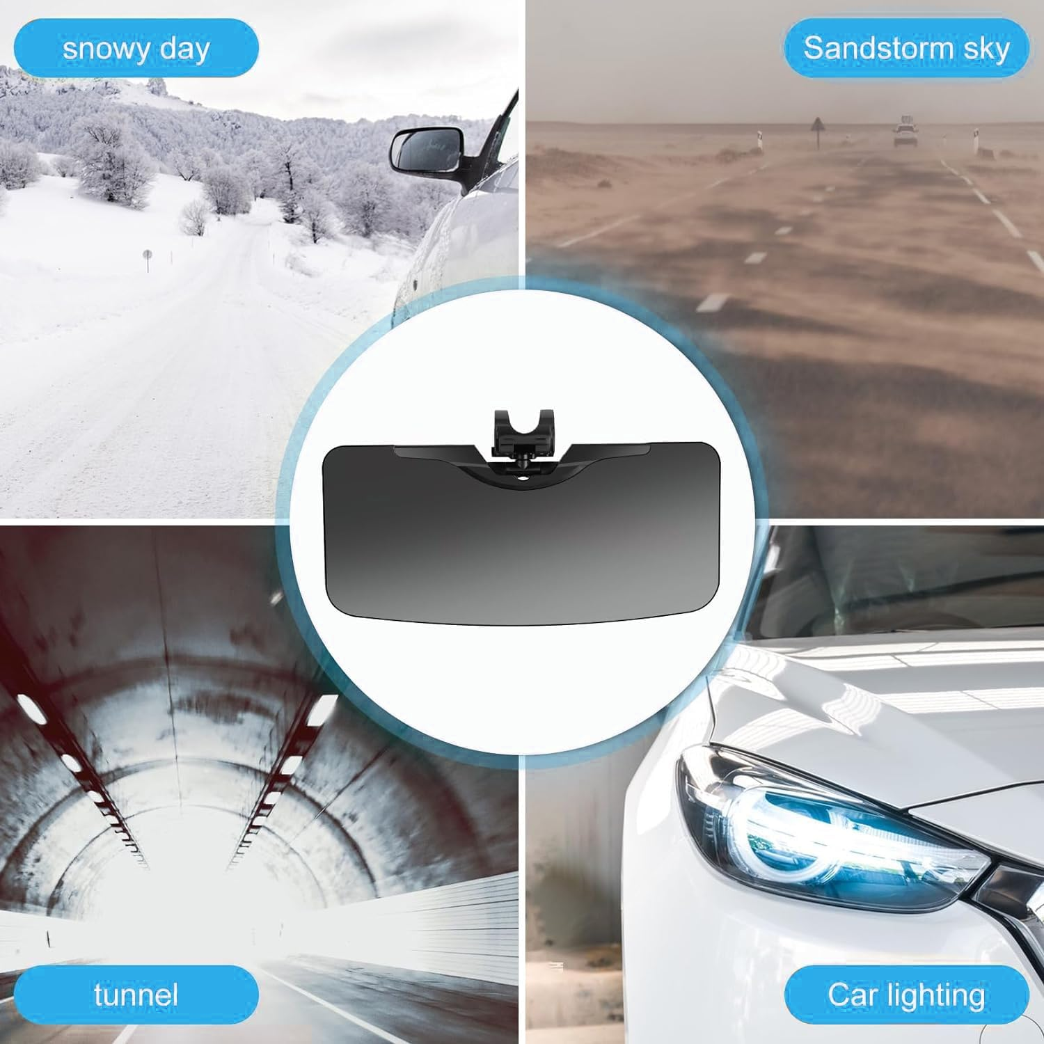 IONPSHG 2Pcs Universal anti Glare Polarizing Sunshade Extender Adjustable Angle All Seasons Universal Car Shade, for anti Glare Snow Blindness Uv Protection in Cars Trucks and Suvs All Year Round image number 1