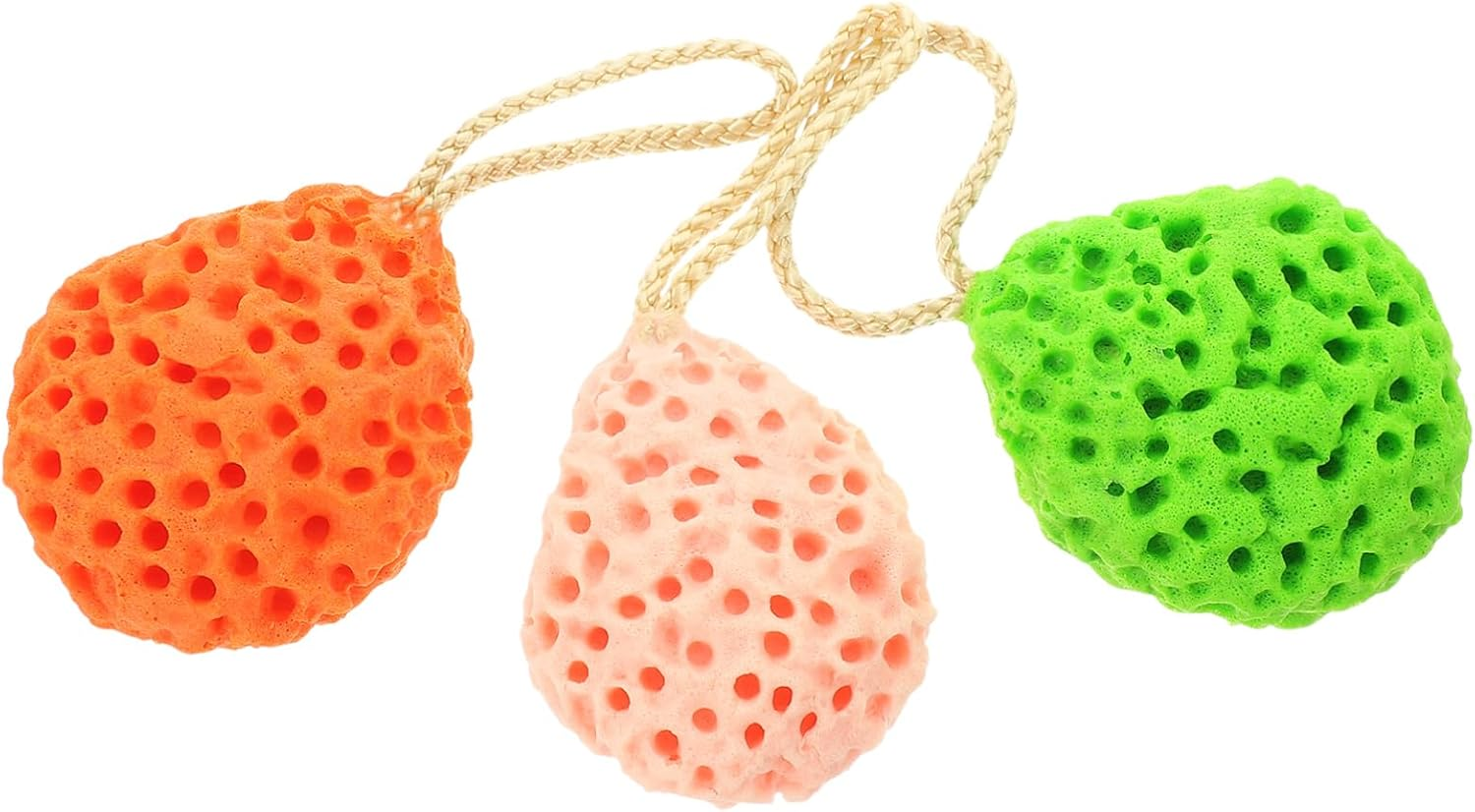 COMPUKAS 3Pcs Portable Face Wash Sponges Pulp Facial Cleaning Sponge for Face Skin Exfoliation image number 4