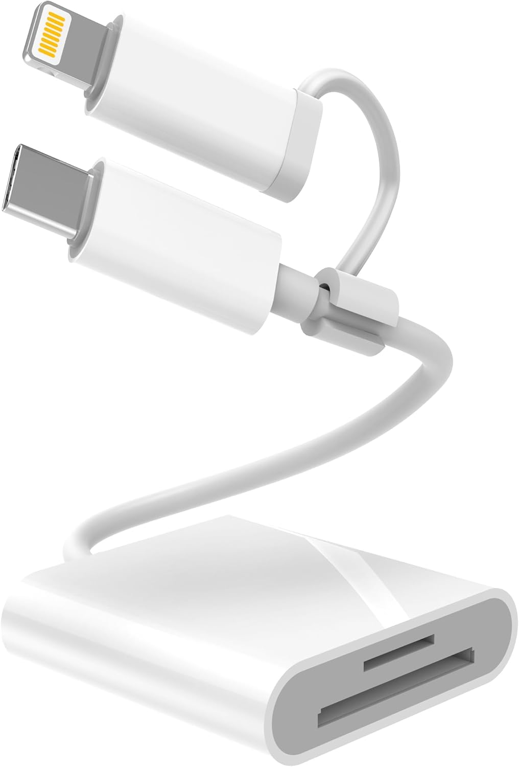 Iphone SD Card Reader | Dual Connector (Lightning + USB-C) Sd/Sdxc/Sdhc/Microsd Adapter, Memory Card Reader for Iphone/Ipad, Type-C Camera Reader Plug and Play, Phone Accessories image number 3