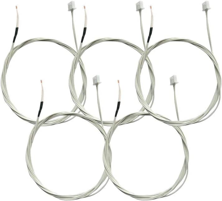 LEOWAY 3D Printer NTC 100K 3950 Thermistor, Temp Sensor with 2Pin XH2.54 Connector for Creality Ender3, Ender3 Pro, Ender5, CR-10, CR-10S 3D Printer (Pack of 5)