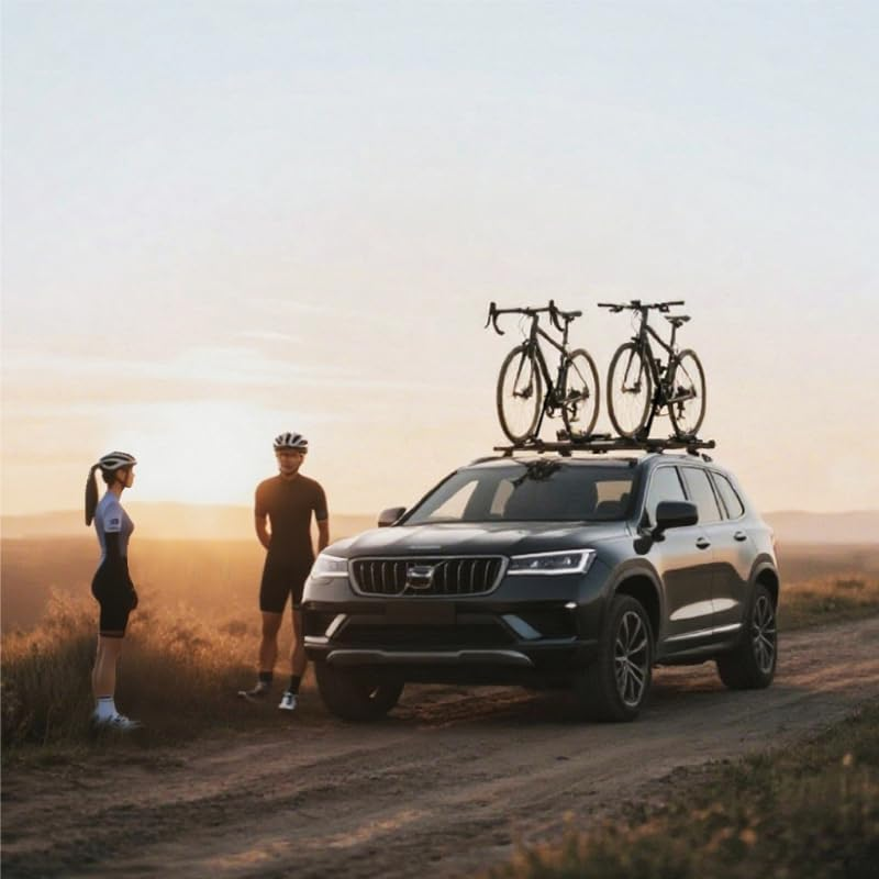 ELORA Bike Rack Aluminium Alloy Car Roof Mounted Bicycle Carrier Lockable image number 4