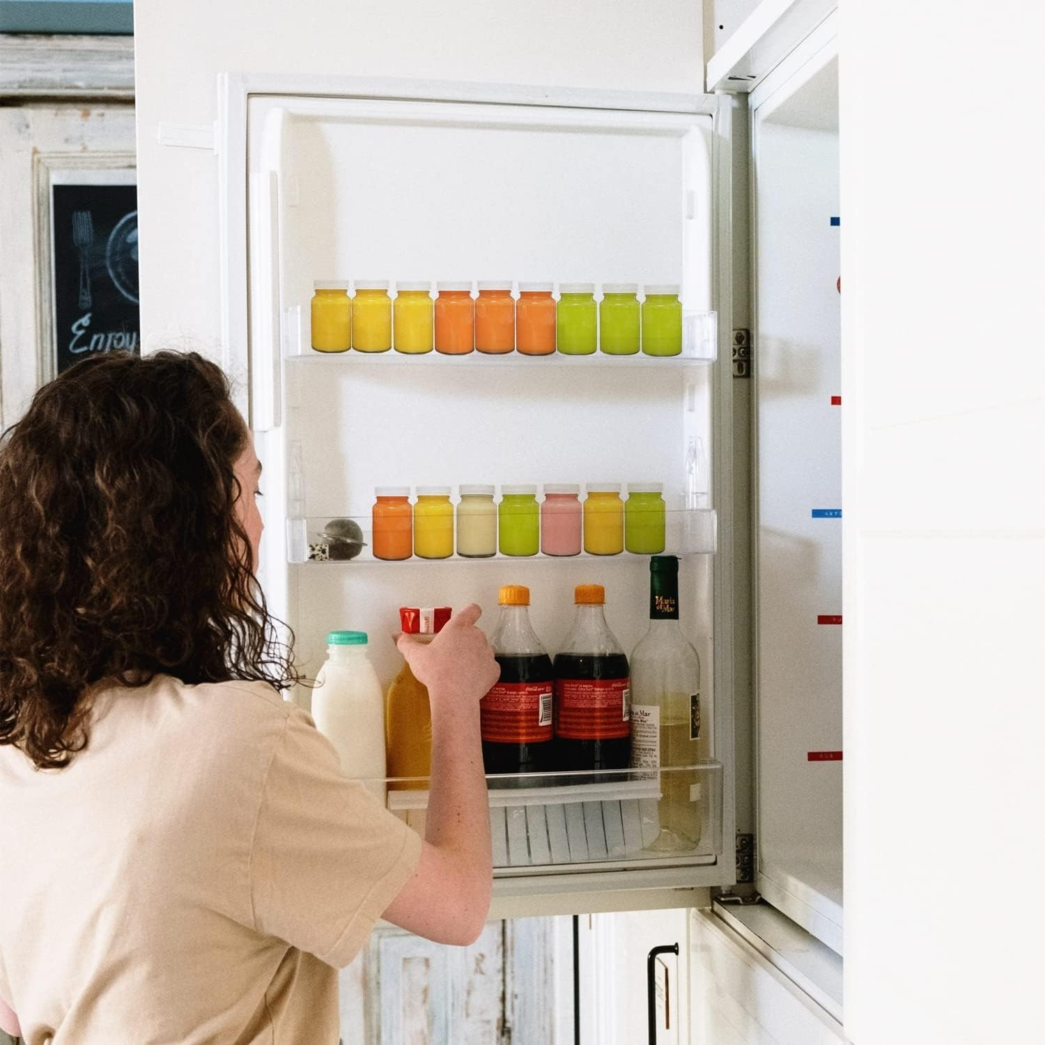 ALINK 12 Pack,2Oz Glass Jars with Lids - Glass Shot Bottles Set for Liquids, Juicing, Ginger Shot, Sample - Small Containers with Screw Caps - Clear Mini round Bottles - Leakproof/Wide Mouth image number 2