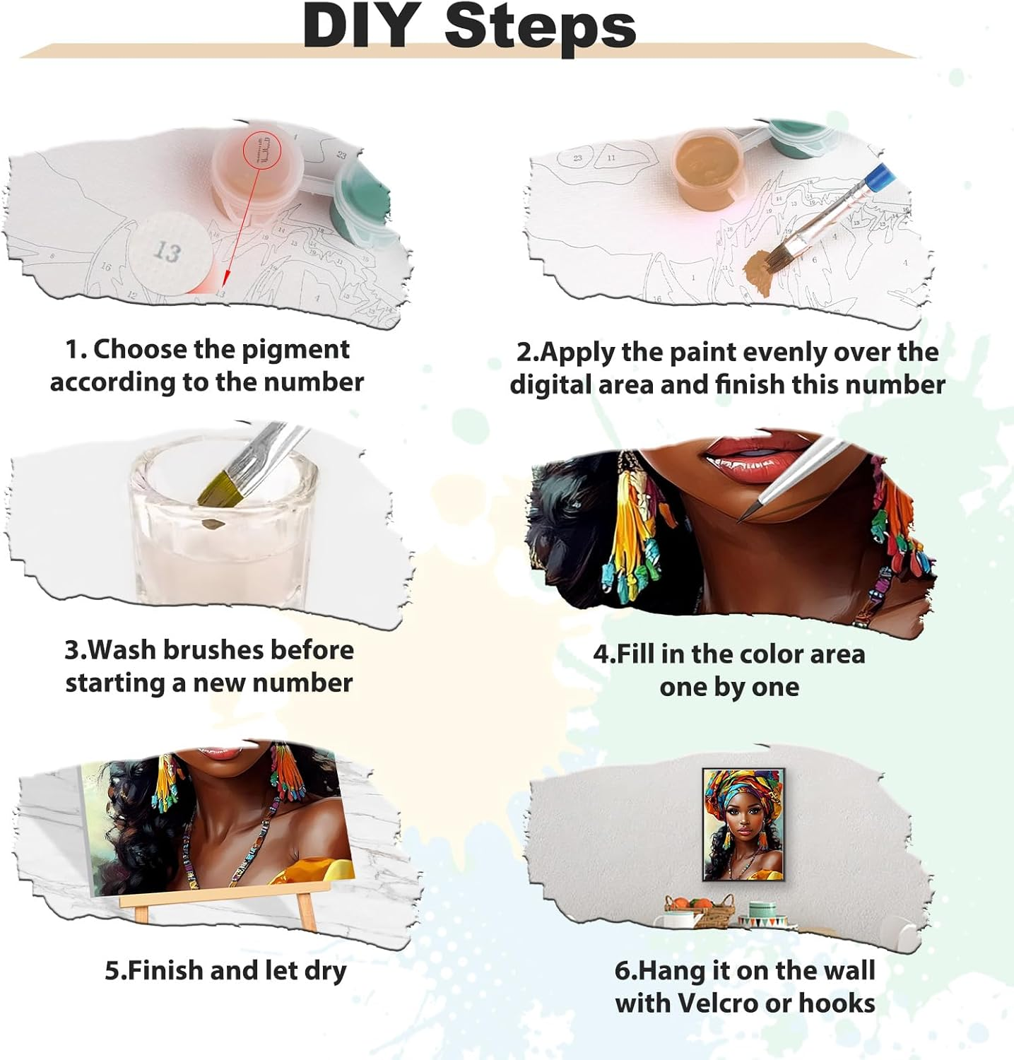 MEIYUDA Painting by Numbers Adults with Frame, DIY Set Adult Women Craft Set, 3 Brushes and Acrylic Paint, DIY Hand Painted Oil Painting Kit as a Gift and Home Decoration 30 X 40 Cm image number 6