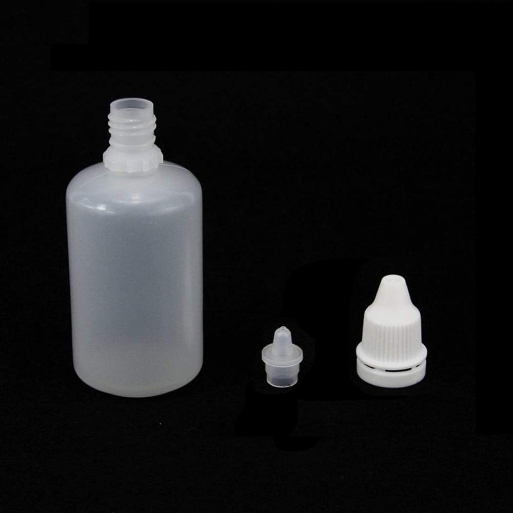 50Pcs 50Ml Plastic Empty Squeezable Dropper Bottles Eye Liquid Dropper Lab Sample Refillable Containers with Childproof Cap image number 1