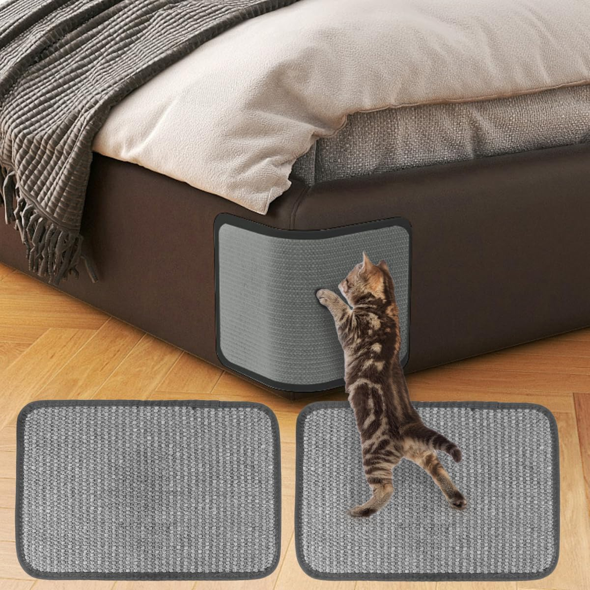 Cat Scratching Pad Natural Sisal Sofa Corner Furniture Protector Scratcher Mats Protecting Carpets and Sofas Couch Corner Furniture Anti-Slip Sisal Cat Repellent Mat for Sofa Bed Desk Legs