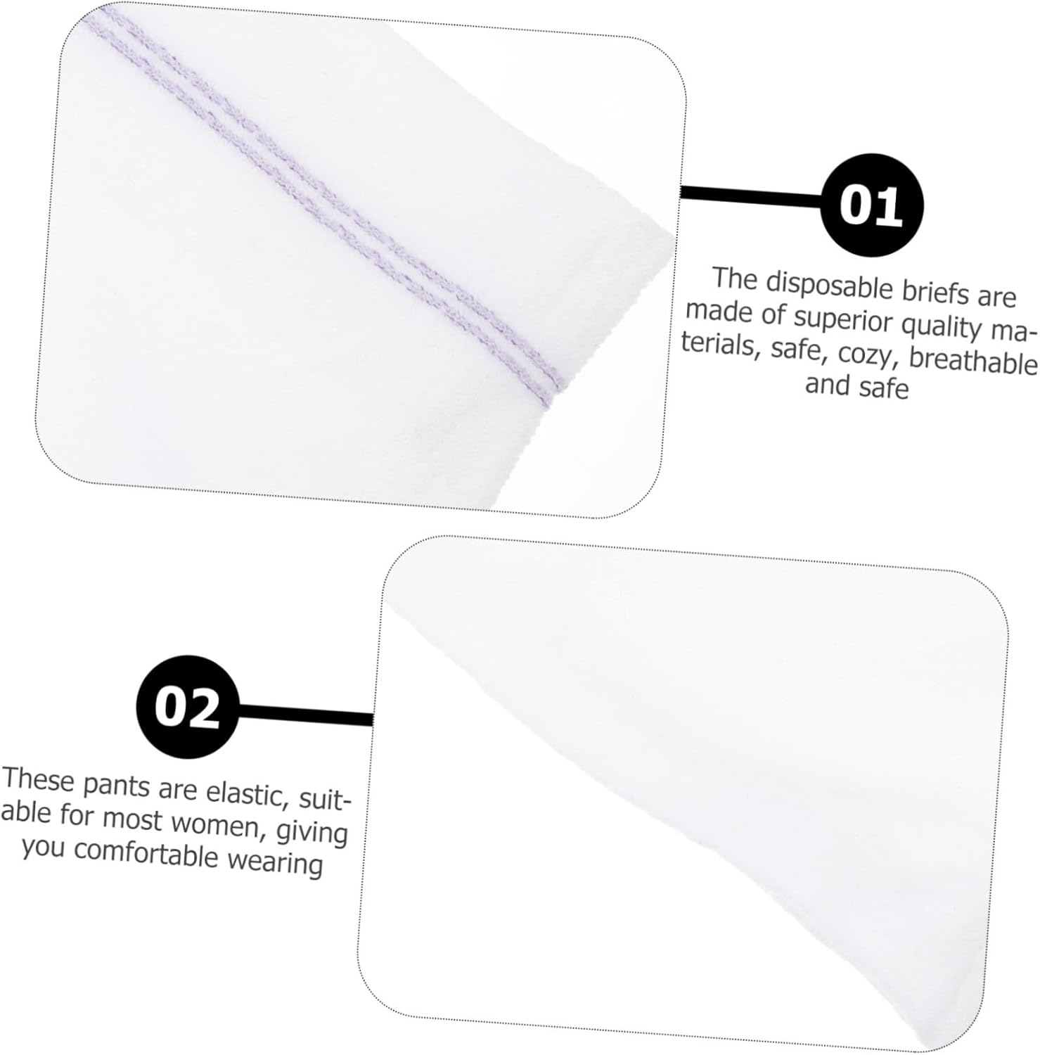 2Pcs Disposable Maternity Underwear Soft Lightweight Pregnant Woman Underpants for Travel Nursing Supplies Hygiene Briefs White image number 1