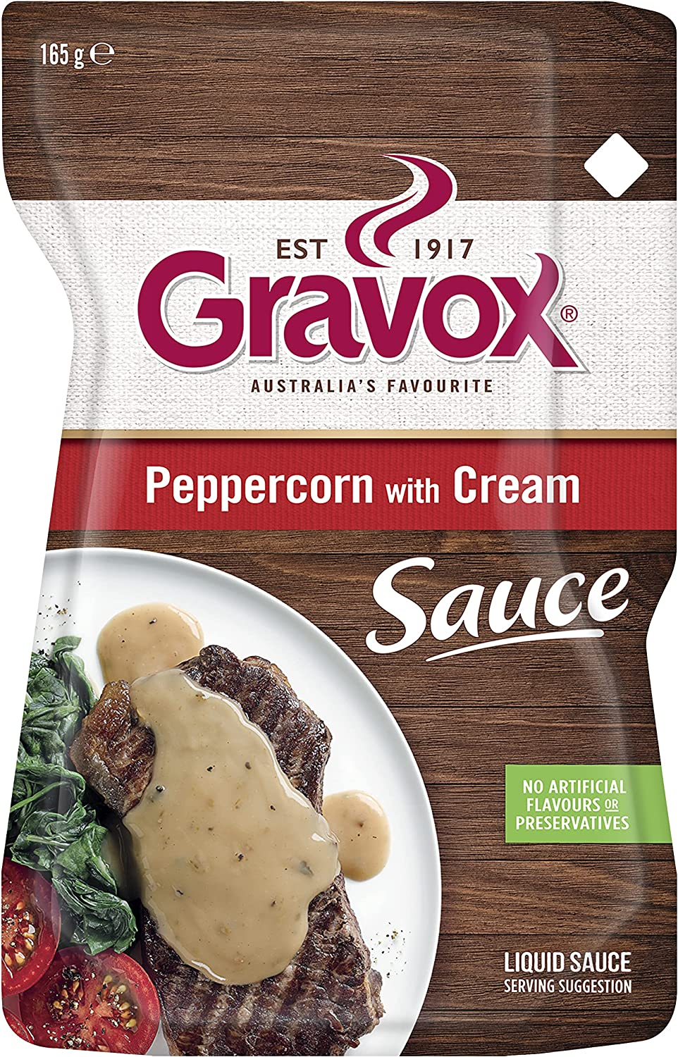 Gravox Peppercorn with Cream Sauce Pouch Liquid Pouch for Gravy and Liquid Stock Instant Sauce 165G