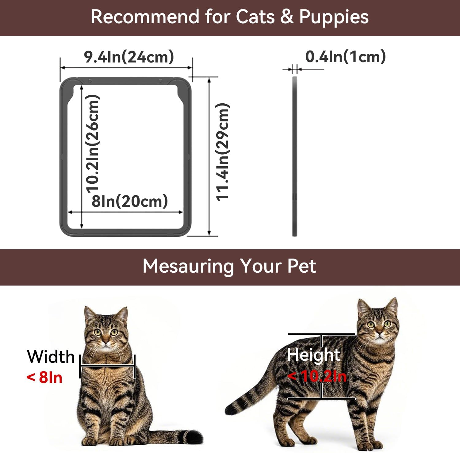 PETLESO Pet Flap for Fly Screen Door, Cat Flap, Fly Screen with Magnetic Closure, Easy Installation, Dog Door for Cats/Dogs (29 Cm X 24 Cm) image number 2