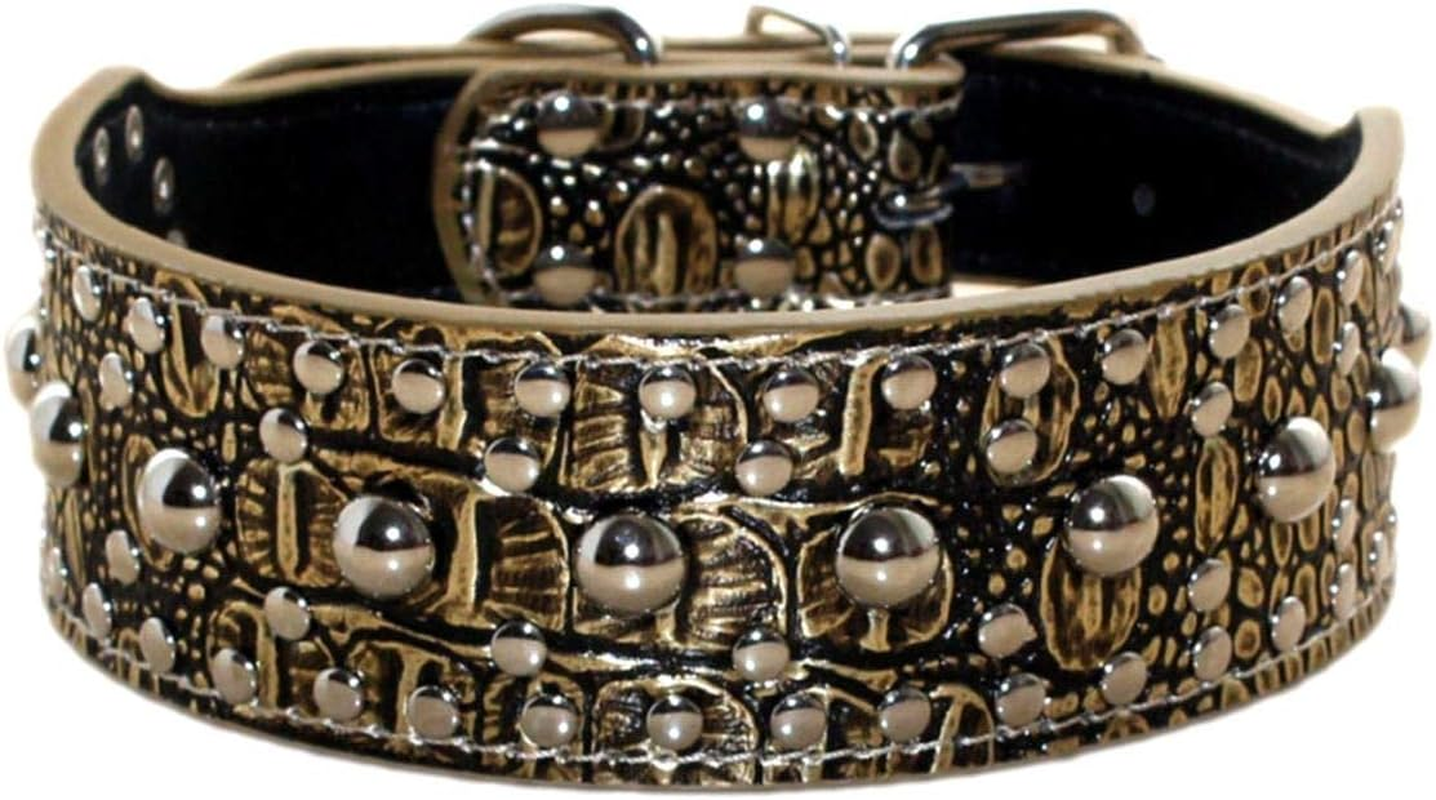 Haoyueer New Unisex Studded Leather Dog Collars Medium Large Dog Necklace for Pitbull Doberman Sizes M L(Red,M)