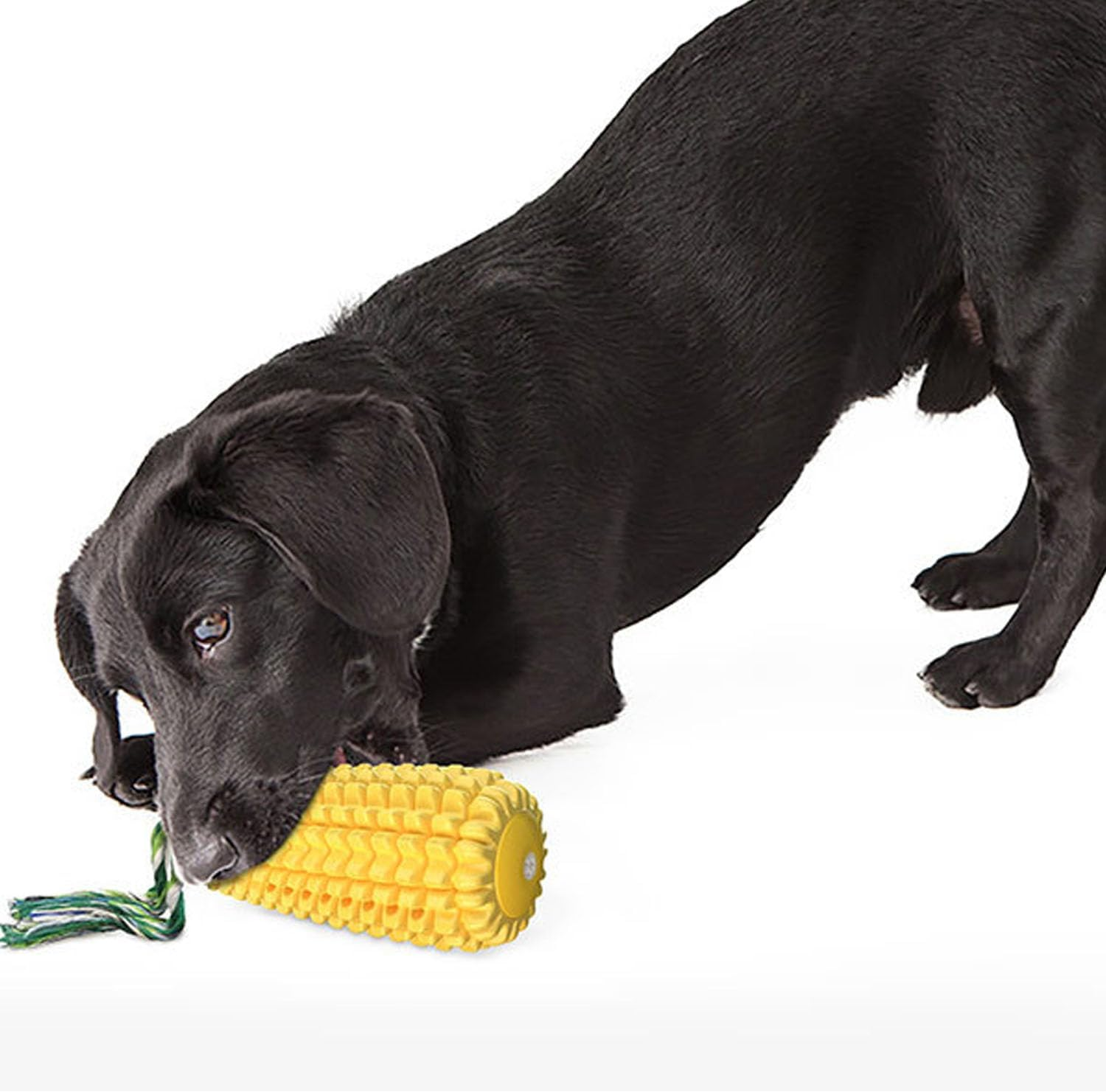 Corn Dog Chew Toy, Indestructible Tough Durable Squeaky Interactive Dog Toys，Durable Dog Teeth Cleaning Toy for Small Medium Large Breeds（Yellow） image number 4