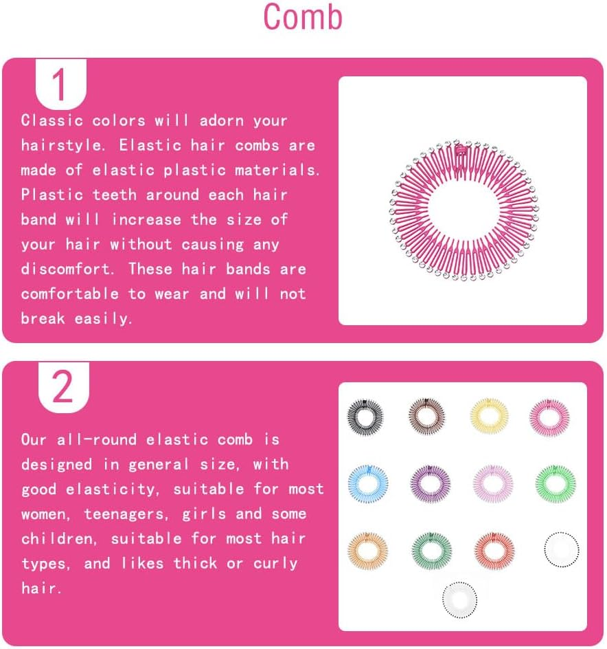 Full Circular Rhinestones Stretch Comb Flexible Circle Combs Hairband Holder Head Band Party Hairdressing Headwear Rose Red