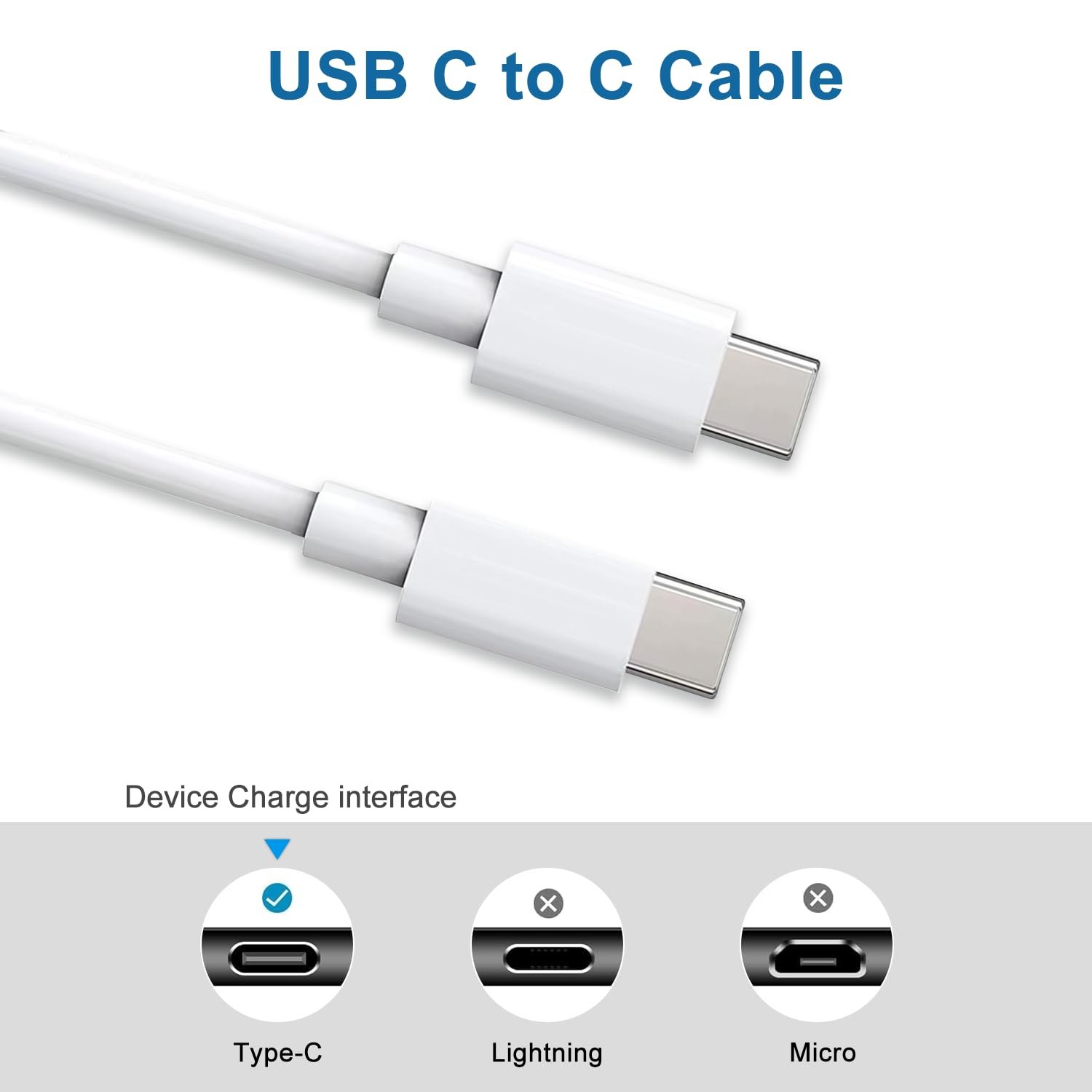 Moleoo USB C to USB C Cable 60W, 2Pack 2M Long Type C to Type C Cord, Fast Charging Cable Compatible with I Phone 17/16/ 15 Pro plus Pro Max/Pad/Air/Mini/Macbook Air Galaxy S25 S24 S23 and More image number 4