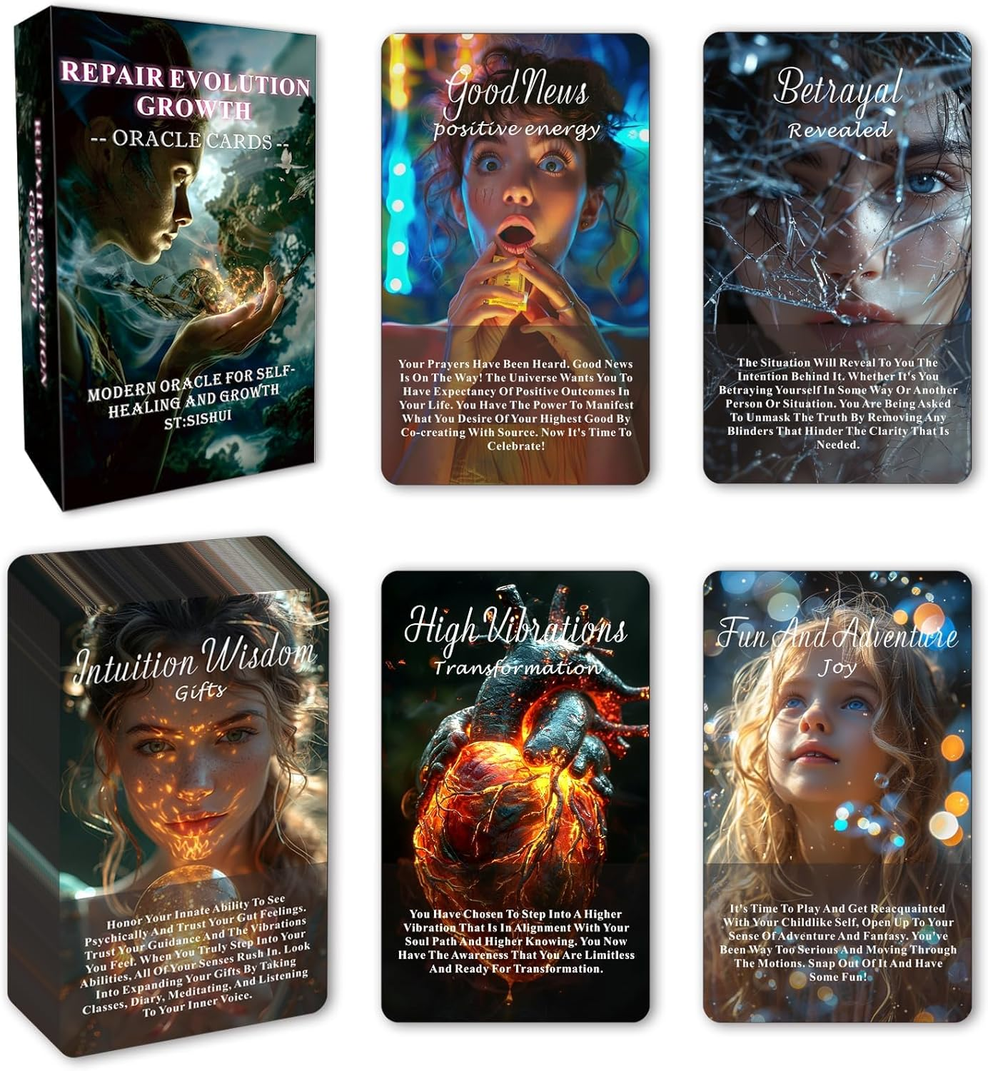 Healing Oracle Cards Deck, Oracle Cards Set, Oracle Cards for Beginners, Self-Healing Tool, That Helps You Discover What Needs to Shift or Release for Your Highest Good!