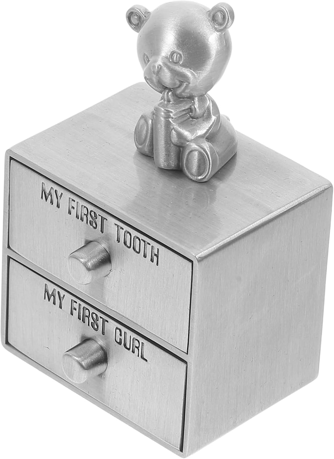 Tooth Keepsake Box First Tooth Box Safe Boys and Girls Metal Drawer Type Haircut Holder image number 2