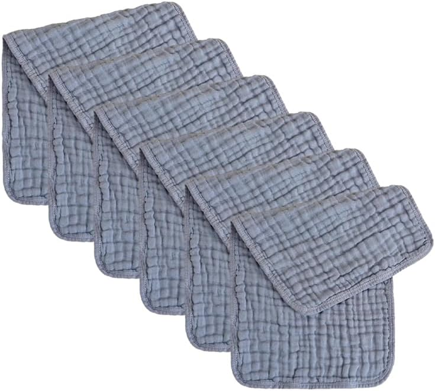 Muslin Burp Cloths 100% Cotton Baby Washcloths Face Cloths Large 20''X10'' Extra Soft and Absorbent Baby Burping Cloth for Boys and Girls | Pack of 6 (Blush)