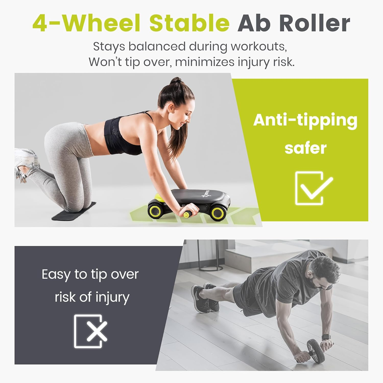 Wonder Core Slide Fit : Ab Roller- Exercise Machine- Core Training at Home Workout - Fitness Games - Ab Wheel Roller for Home Gym- Personal Training App- Home Skateboard Workout image number 1