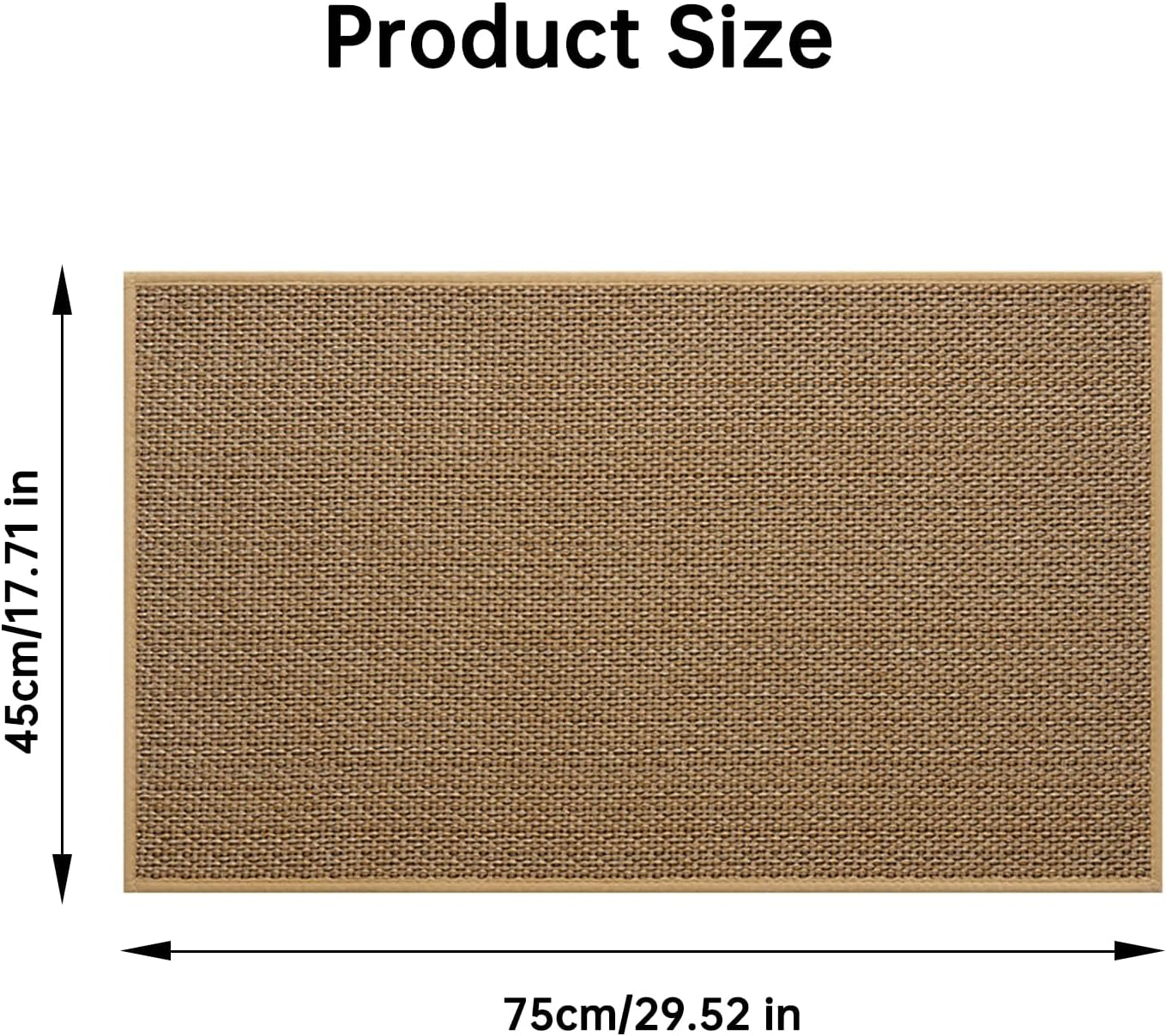 Door Mat Indoor Rugs, Durable Entrance Mat, Non-Slip and Washable, Suitable for Indoor Entrances, 75 X 45 Cm, Brown image number 1