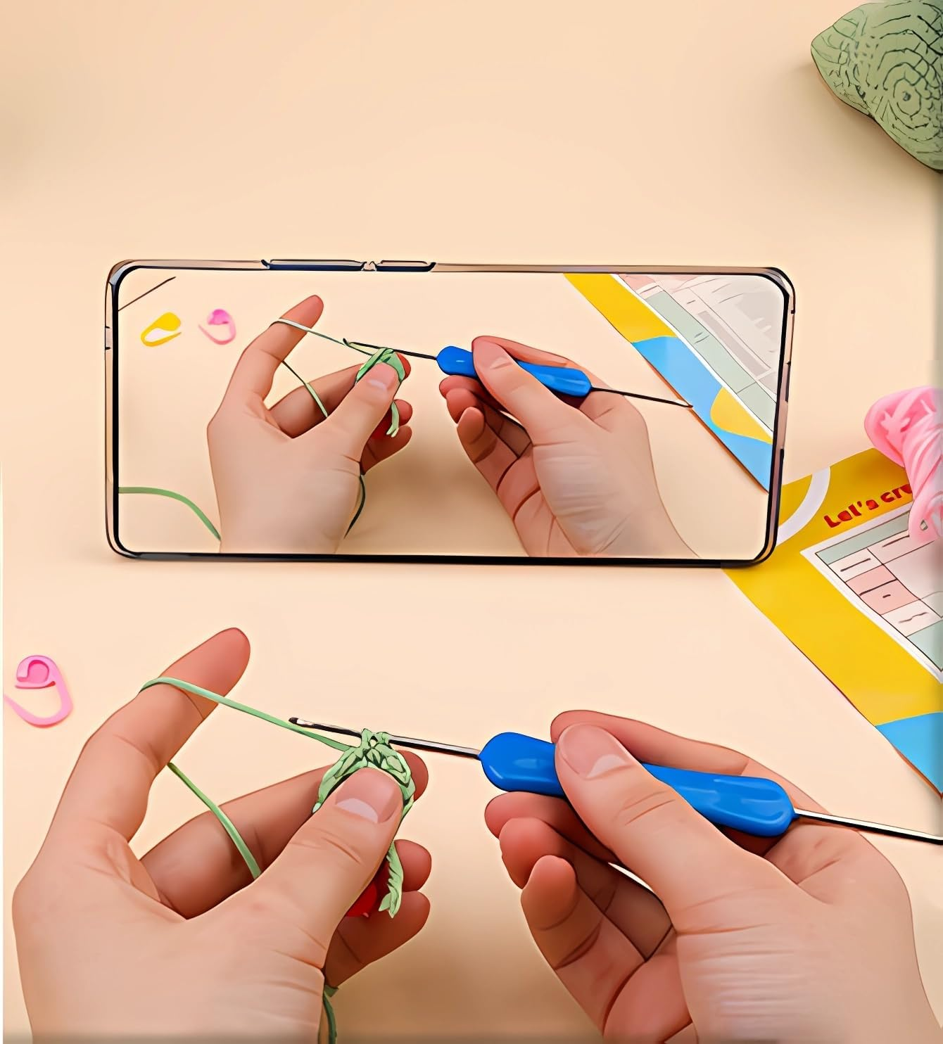 Crochet Kit for Beginners, 4 Pattern Animals, Rabbit, Koala, Penguin, Chick, Beginner Crochet Kit for Adults Step-By-Step Video Tutorials Enough Yarn, Stuffing, Hooks and Accessories image number 4