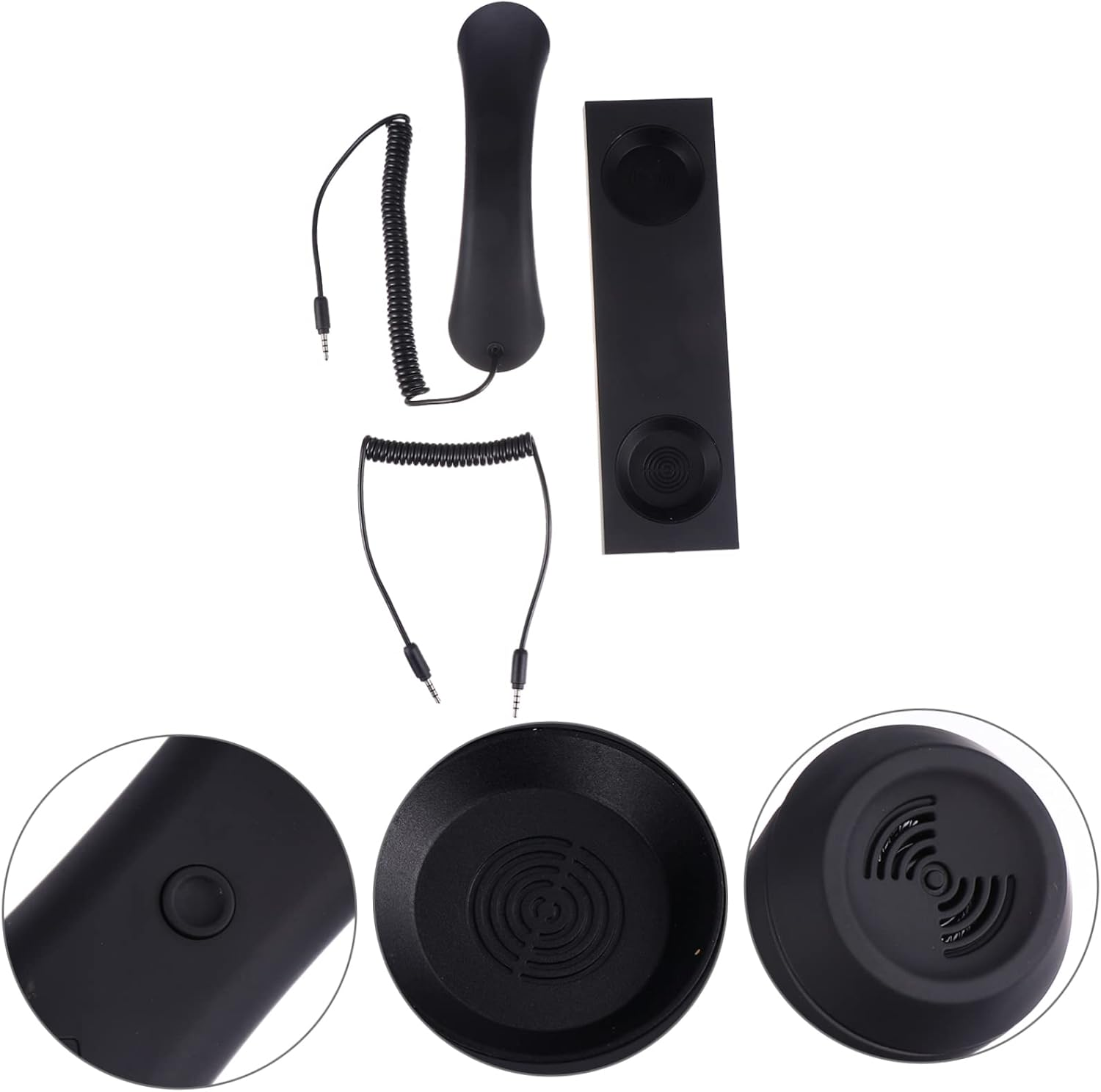 FELTECHELECTR Retro Cellphone Handset Vintage Voice Headset High Definition Anti-Radiation Ergonomic Design for Mobile Phones Tablets Computers with 3.5Mm Interface image number 6