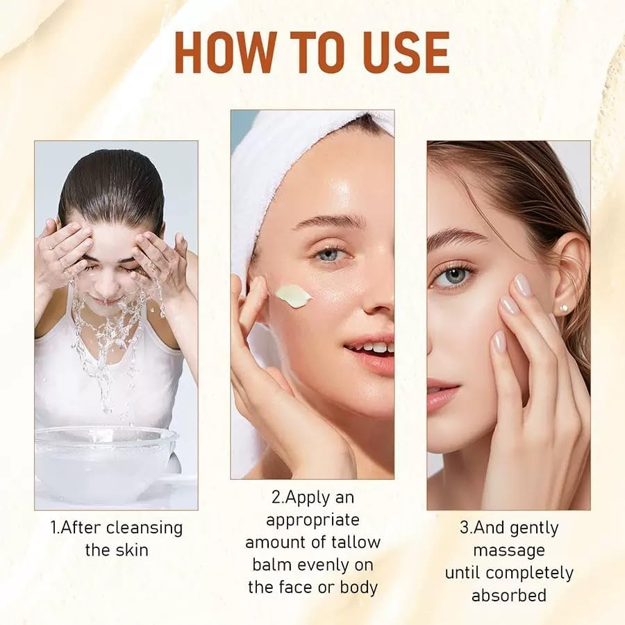 Tallow and Honey Balm, Beef Tallow for Skin, Honey Balm Handmade Tallow with Grass-Fed Beef Tallows and Wild Raw Honeys, Face Moisturizer Nourishing Tallows for Smooth Hydrated Skin image number 1