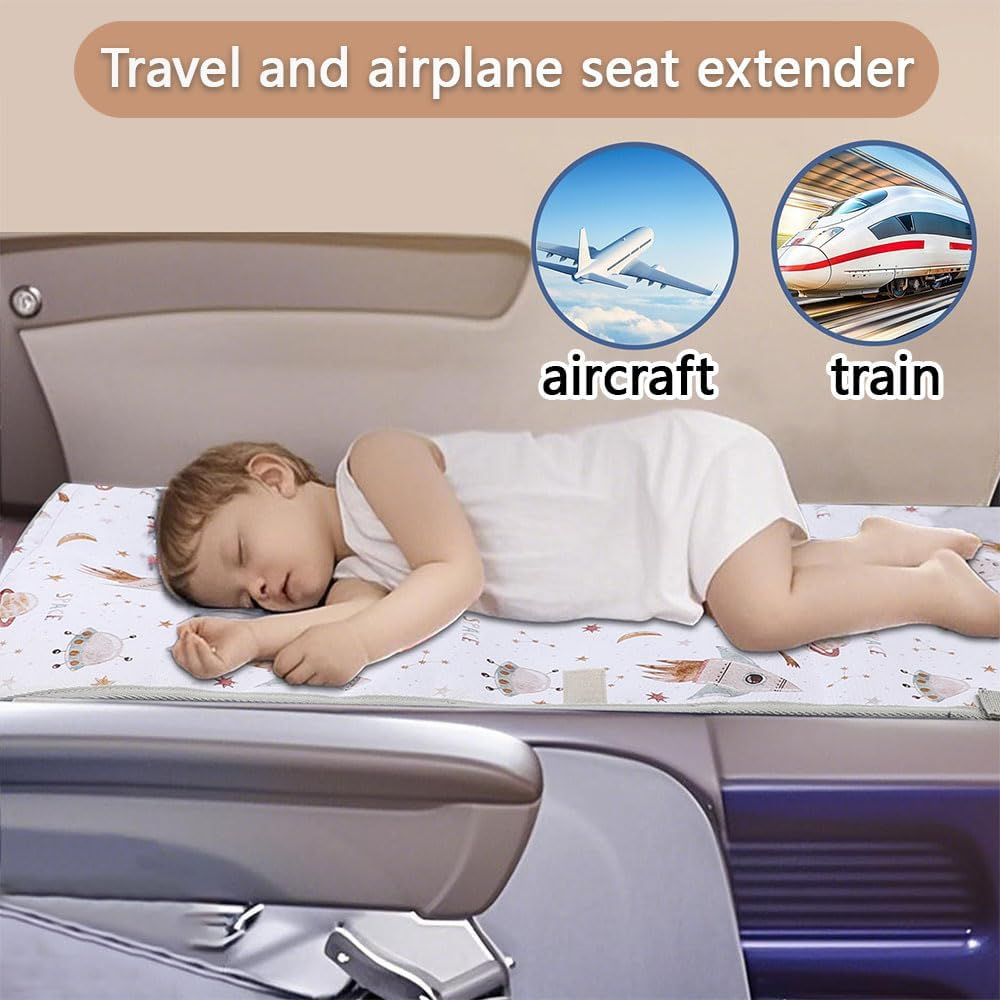 Kids Airplane Seat Extender &ndash; Portable Inflatable Travel Bed for Toddlers, Airplane Hammock Leg Rest Footrest Cushion, Travel Accessories for Kids Sleeping on Flights image number 6