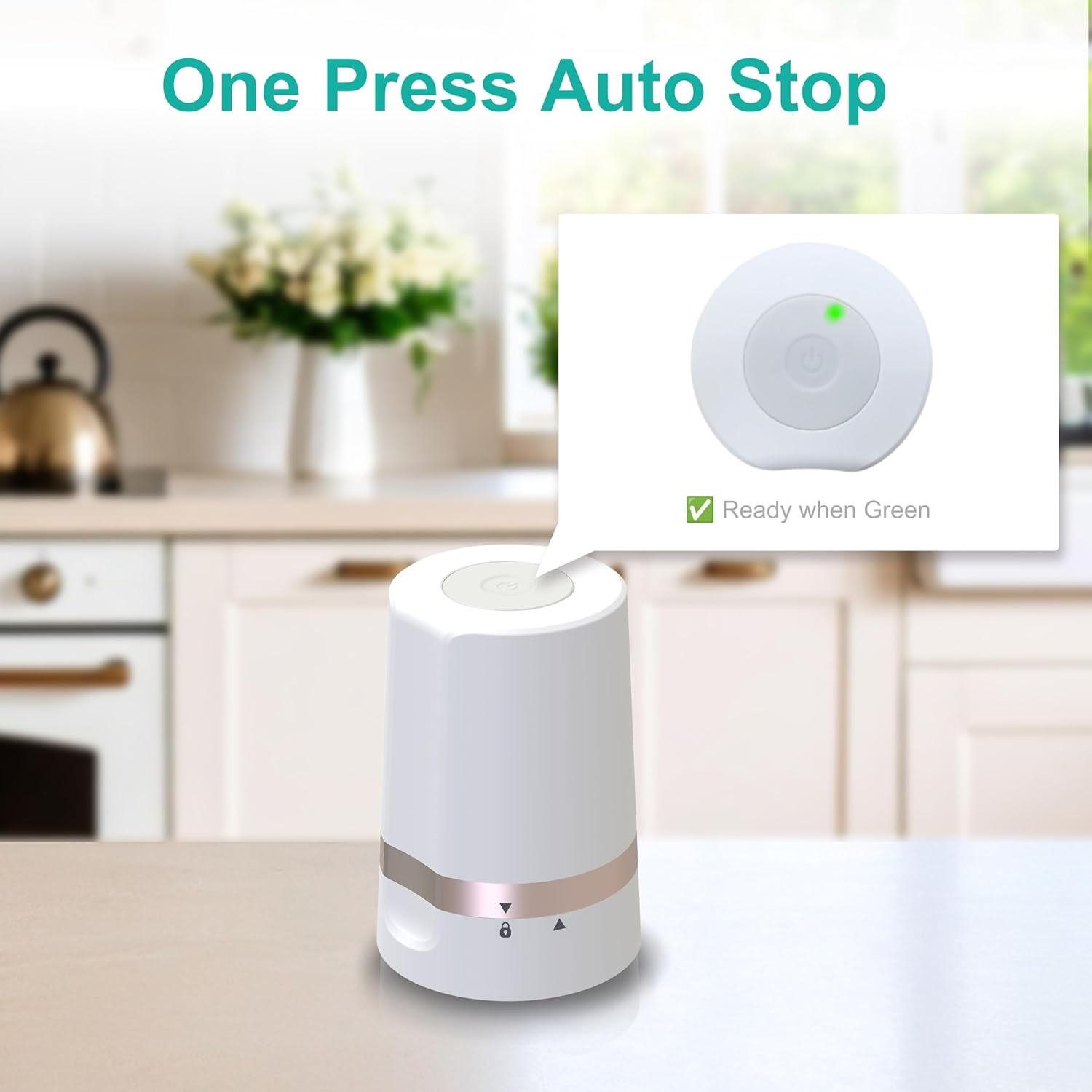 Fullicon Cordless Electric Pill Crusher Grinder - Automatic Tablet Pulverizer for a Fine Powder, Easy One-Touch Medicine Crusher for Elderly, Arthritis & Pets (Rose Gold) image number 1