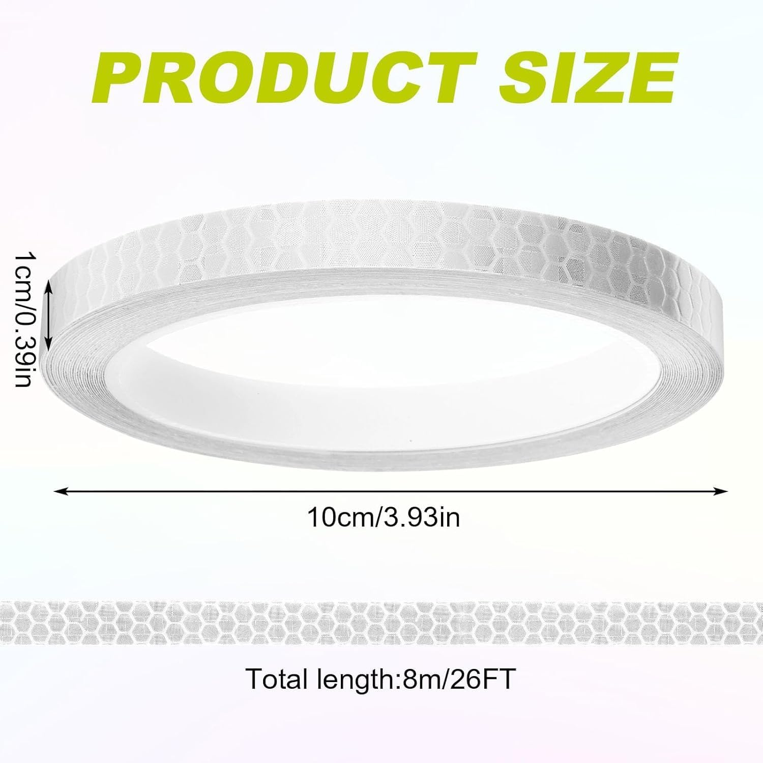 Neon Reflective Tape - 0.4In X 26Ft High-Intensity Safety Tape (Yellow & White), DOT Auto Stickers Adhesive for Bikes, Trailers, Christmas Decorations, Hazard Marking & Night Visibility（2-Pcs） image number 5