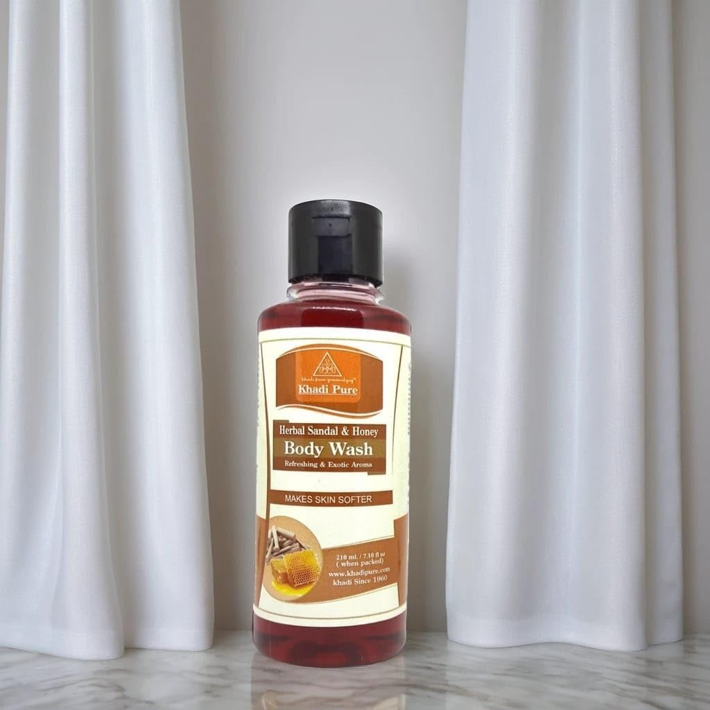 Khadi Pure Jasmine Mogra & Sandal Honey Body Wash, 210 Ml (Pack of 2) image number 3