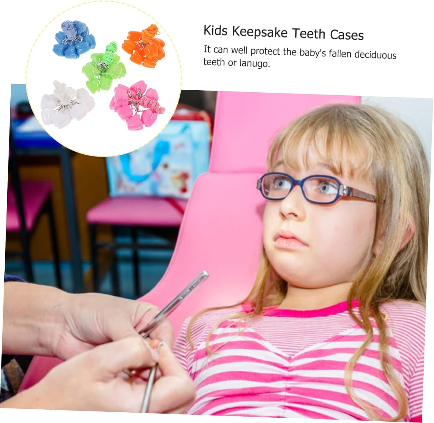 50Pcs Tooth Storage Case for Durable Organizer to save Teeth Record Growth Moments Random Colors Keepsake for Boys image number 2