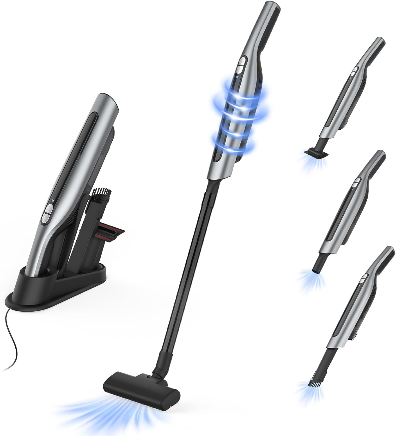 ADVWIN Powerful Corded Vacuum Cleaner &ndash; 20Kpa Suction, 4-In-1 Lightweight Stick Vacuum with Wall Mount, Extendable Upright Vacuums, 0.9L Dust Cup, 5M Cord, for Hard Floors, Corners & Pet Hair