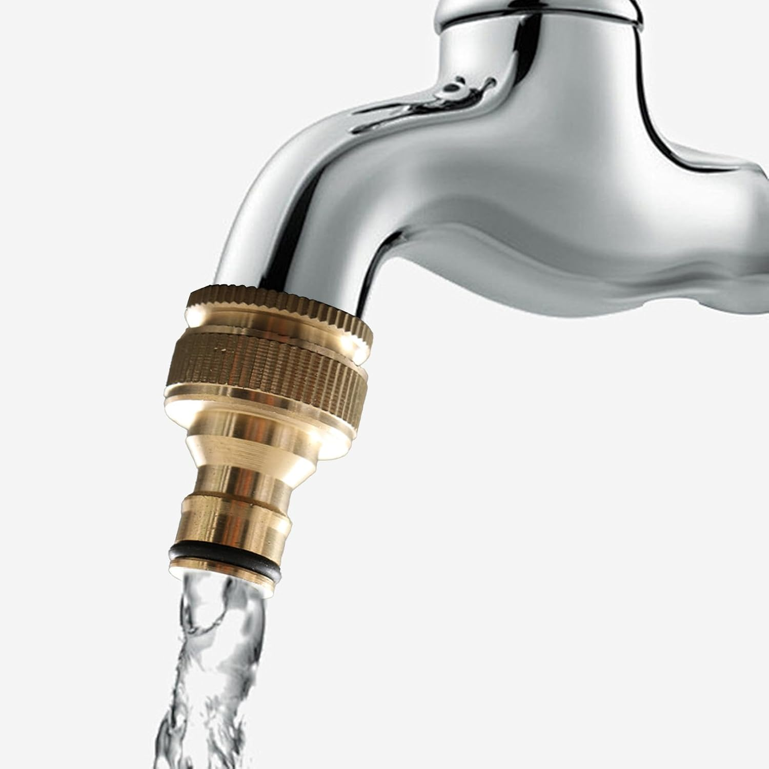 2 Pcs Brass Tap Hose Connector,Garden Hose Pipe Connector Metal,Outside Tap Hose Adapter Attachments,3/4 & 1/2 Inch 2-In-1 Threaded Connectors,For Kitchen Faucet Outdoor Gardena Tool Hosepipe Fittings image number 5