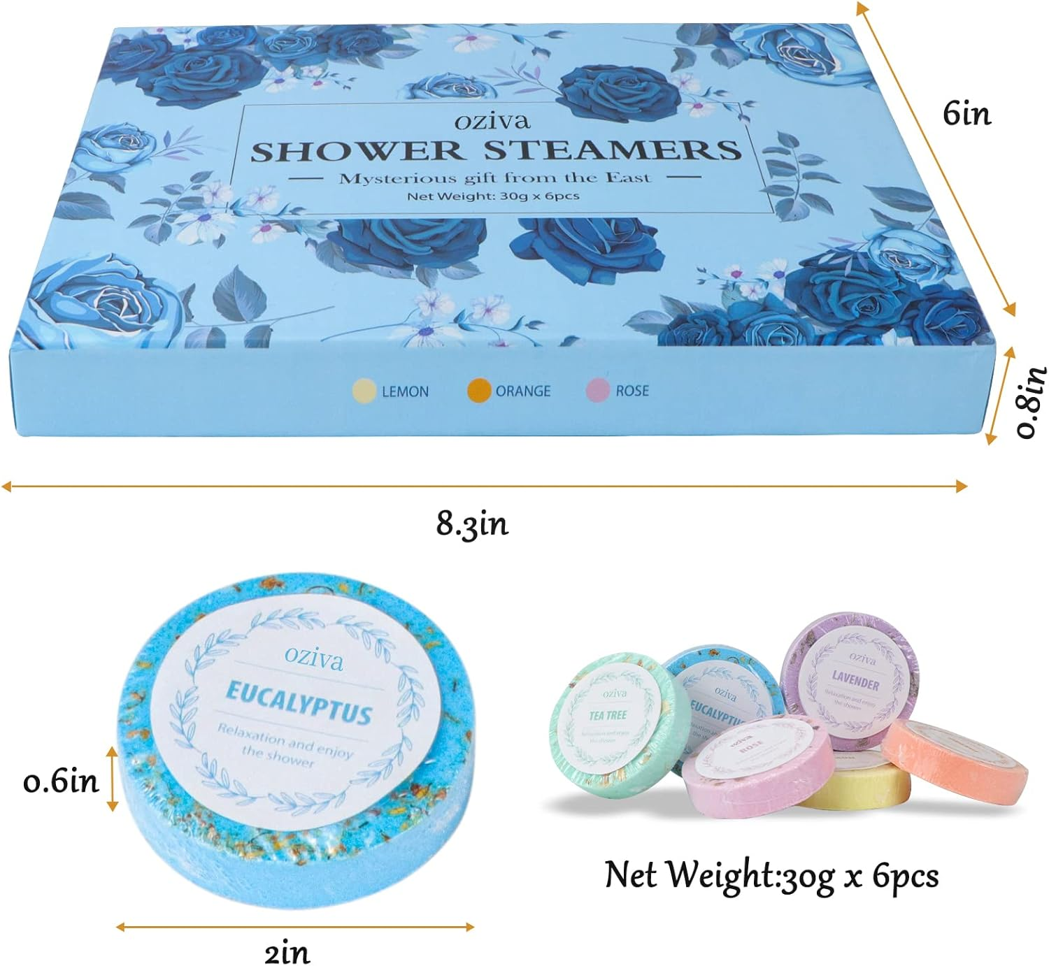 Oziva Aromatherapy Shower Steamers - Nighttime Shower Tablets, Shower Bombs - Stocking Stuffers for Women - Self Care and Relaxation Stress Relief image number 4